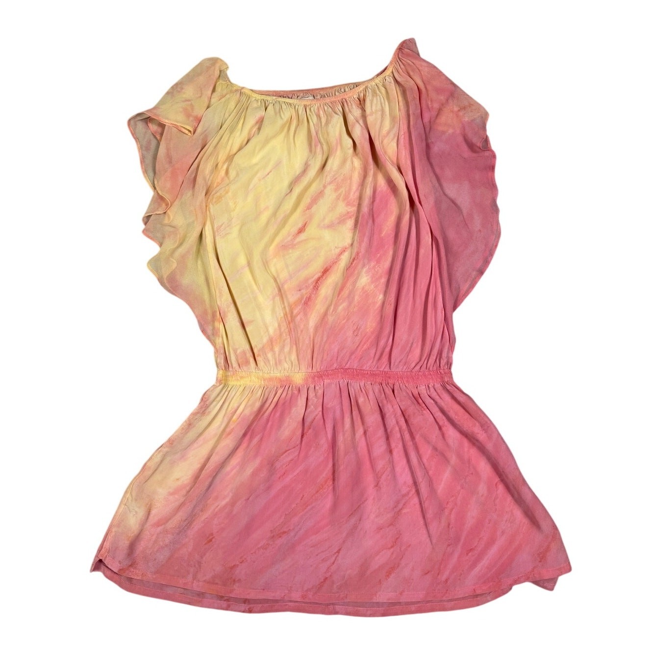 Gypsy 05 Womens Size M Yellow Pink Silk Mini Dress