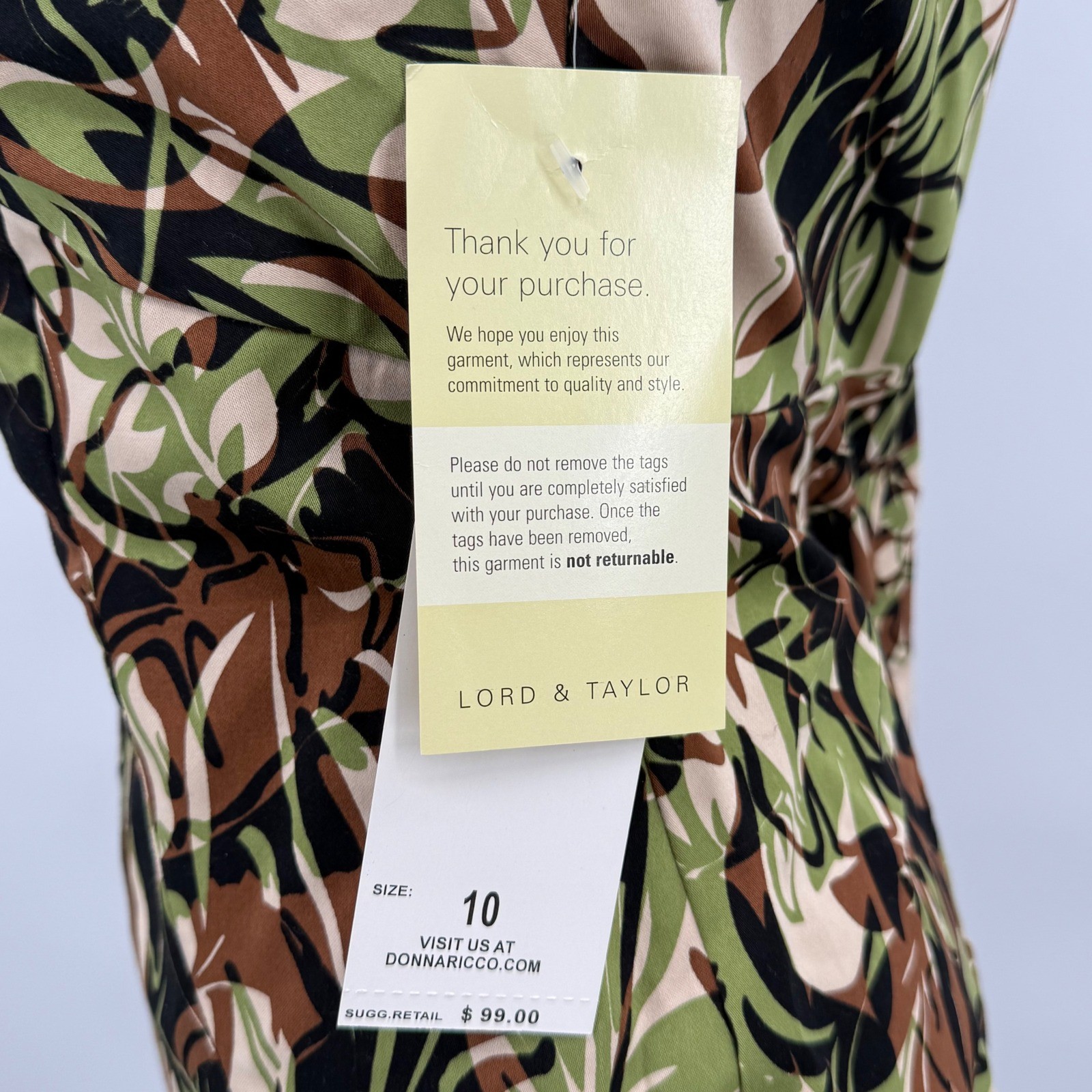 Donna Ricco New York Abstract Leaf Halter Midi Dress Women’s Size 10