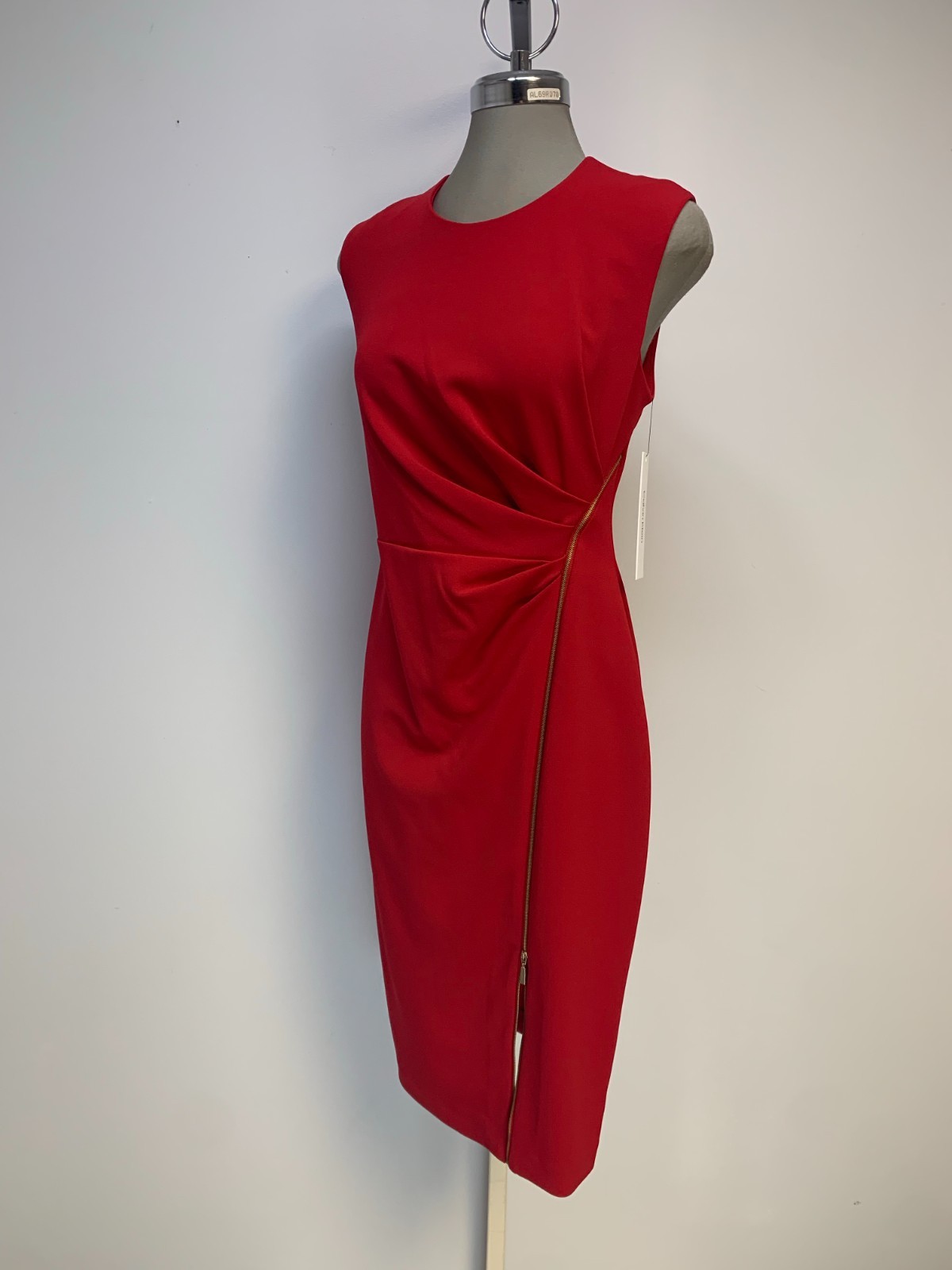 New! CALVIN KLEIN Exquisite True RED Sheath Dress Size 10 NWT