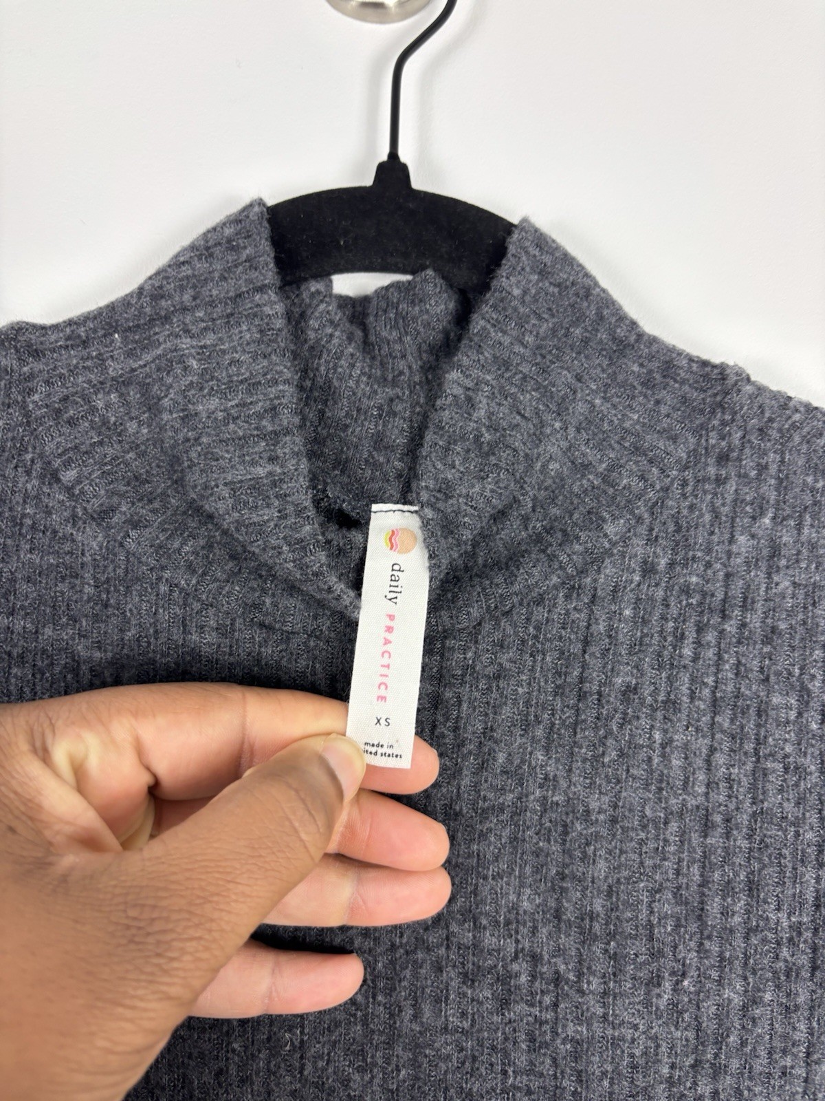 Nwt Daily Practice Sweater Dress Size Xs Gray Turtleneck Ribbed Midi Splits