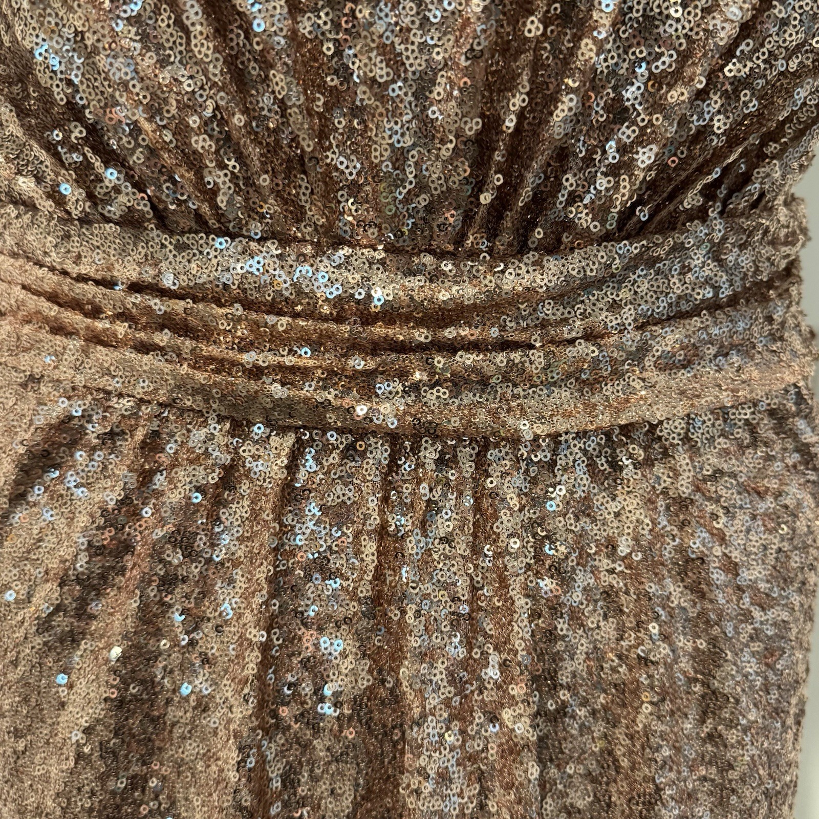Revelry Bijou Rose Gold Sequin Maxi Dress Size 22 Formal Bridesmaid