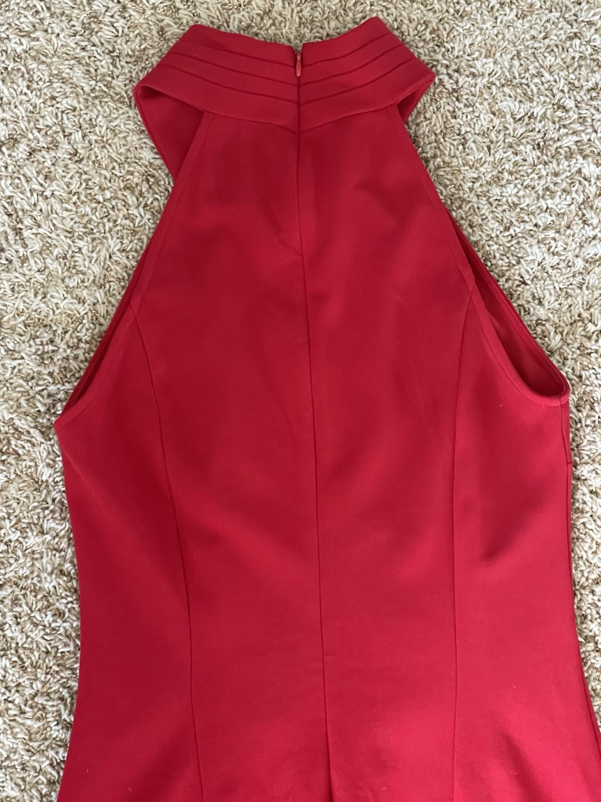 Rachel Roy Sexy Red Bodycon Halter Fitted Dress with Thigh High Split Large