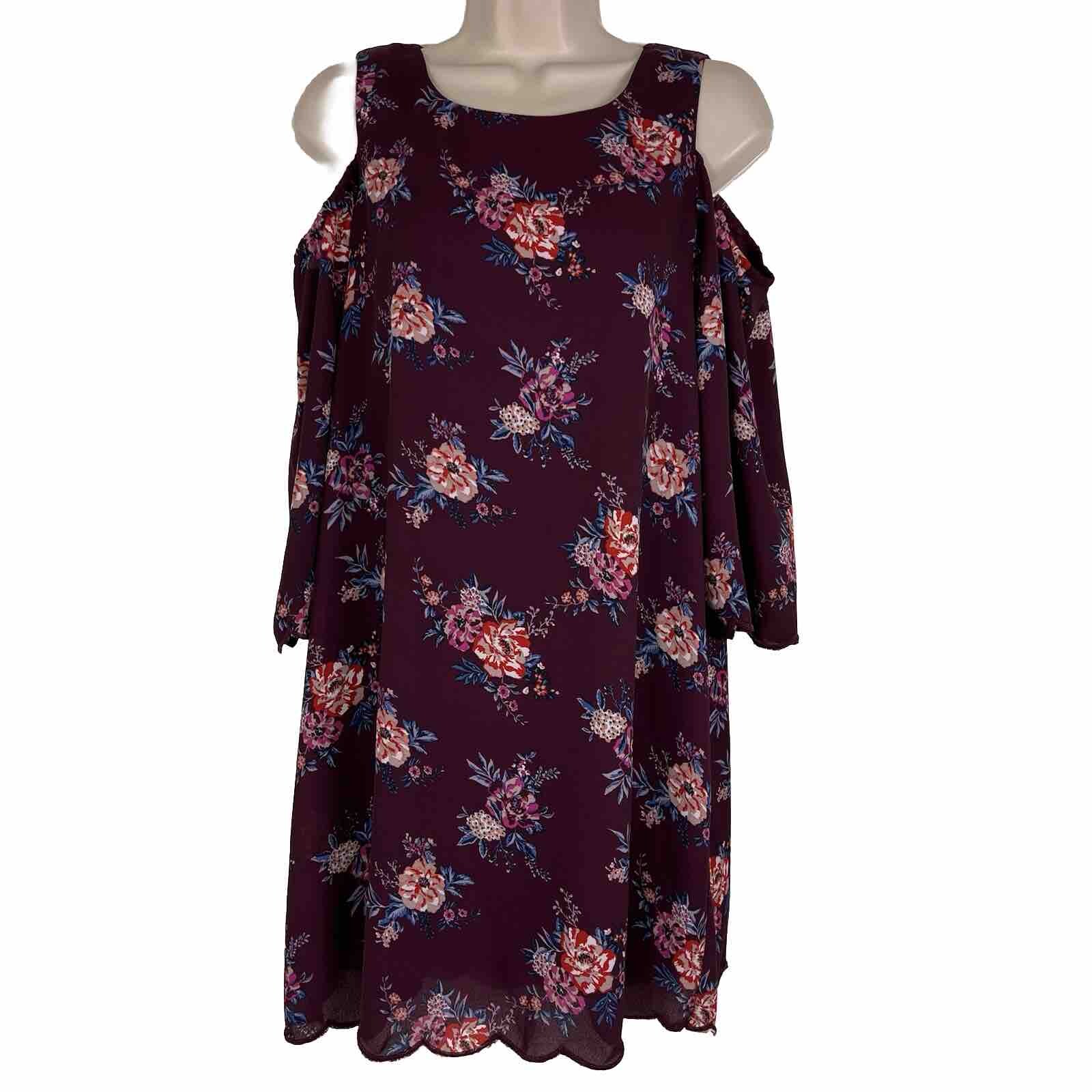 Lily Rose Shift Dress Women’s Medium Half Sleeve Cold Shoulder Above Knee Mini