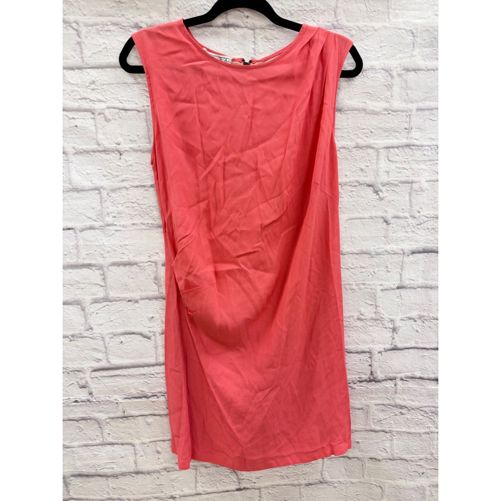 House of Dagmar Peachy Pink Side Ruched Sleeveless Sheath Dress Sz 36 US 4 S