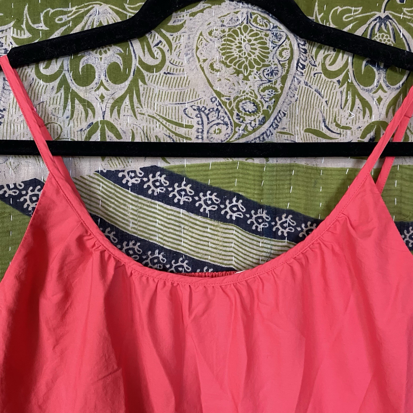 Boden Red/ Pink/ Blue/ Green Colorblock Trapeze Cotton Maxi Dress Size 6 Petite