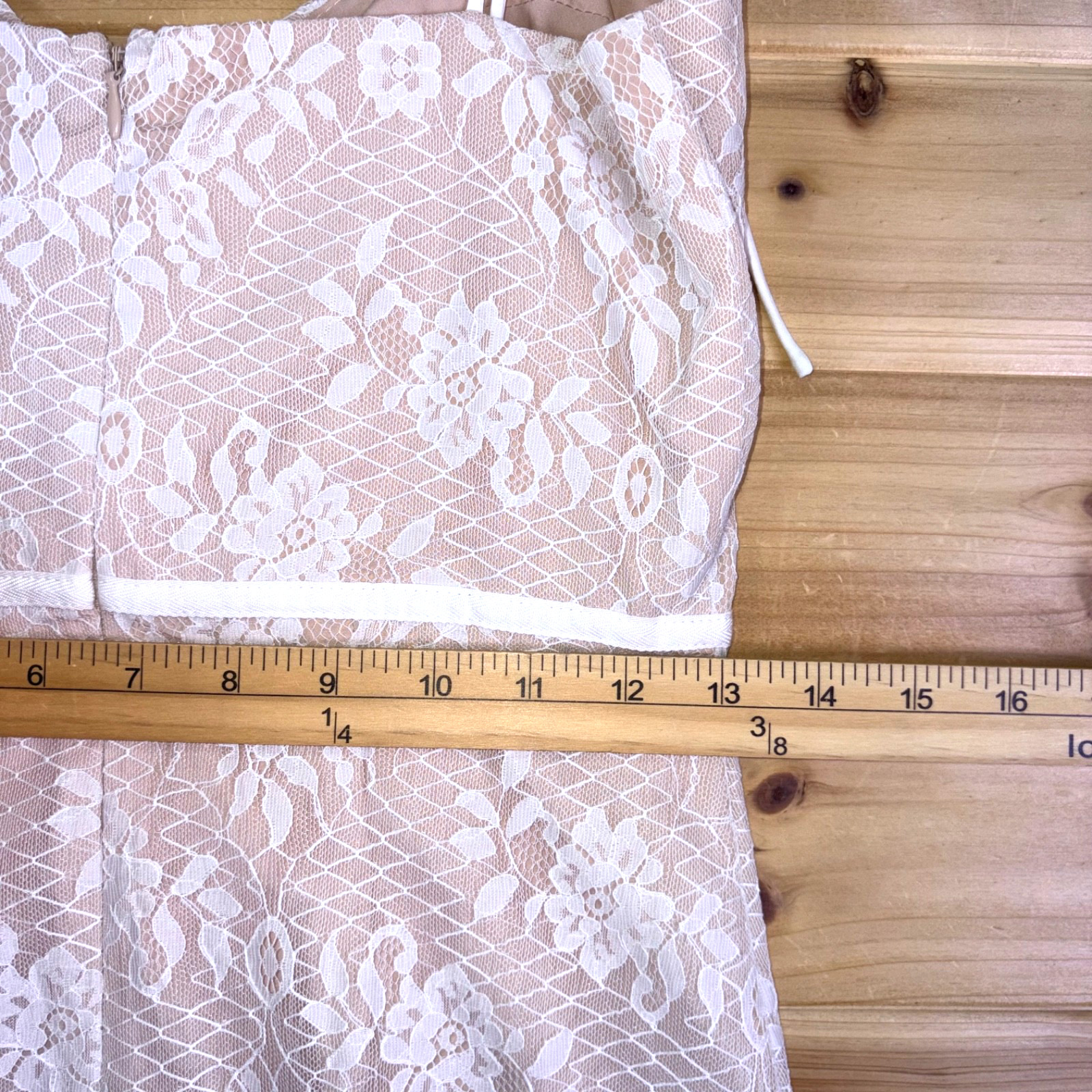 Superdown Dress Womens Small White Lace Beige Lottie Bustier Mini Dress