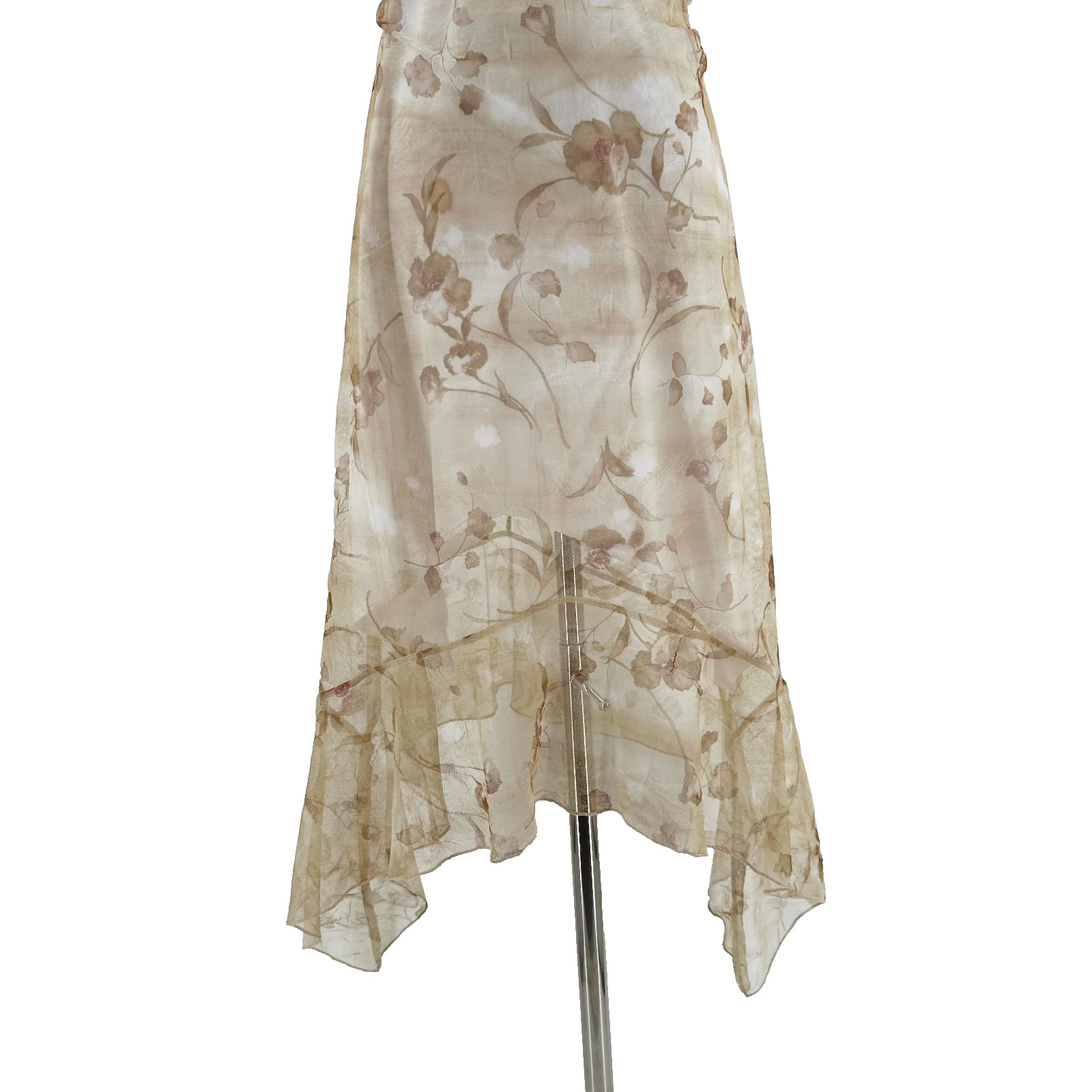 VTG Y2K Charlotte Russe Asymmetrical Floral Midi Slip Dress Medium Fairy Cottage
