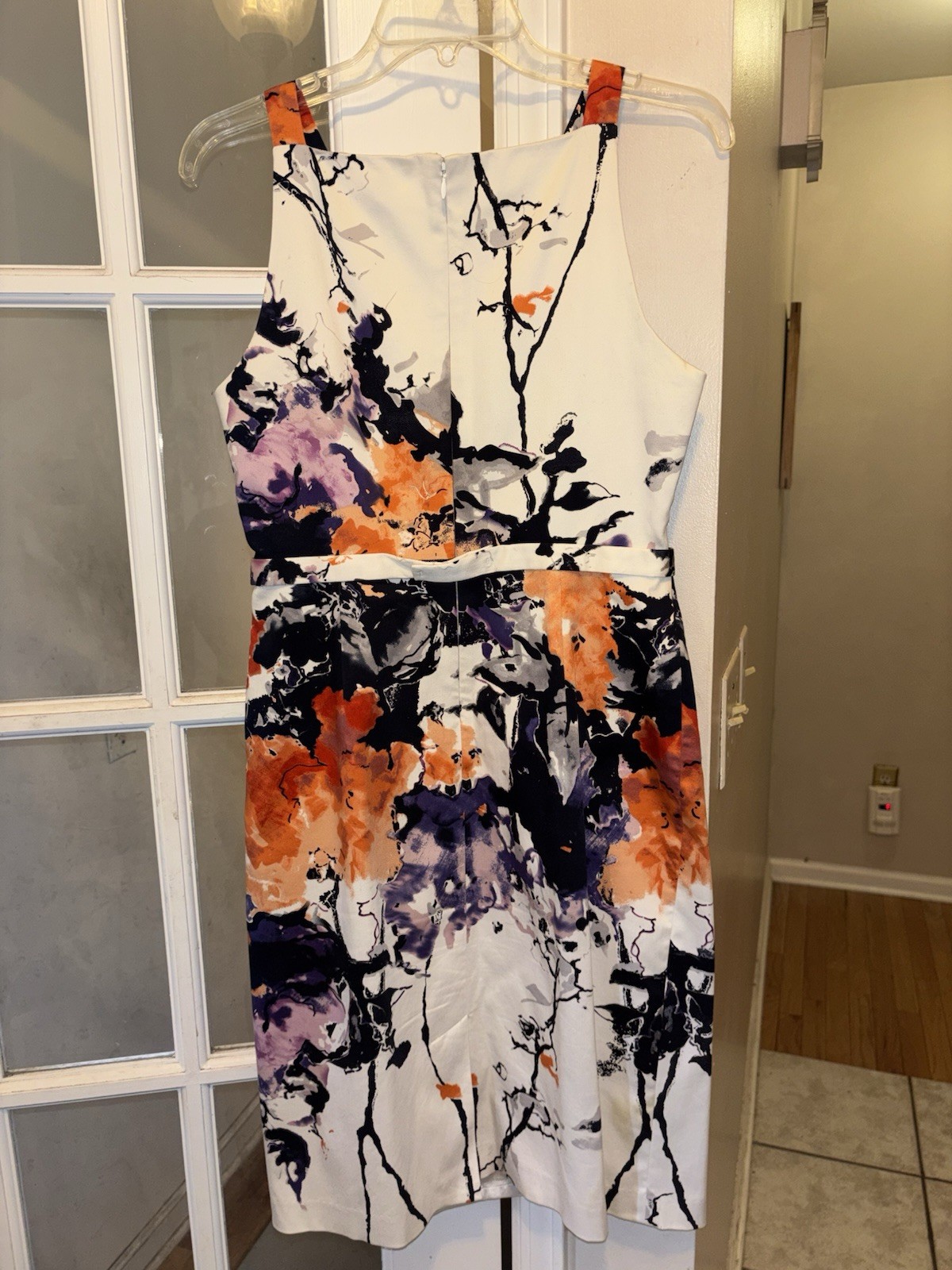 T Tahari Abstract Multicolor Print Sleeveless Sheath Dress Size 10