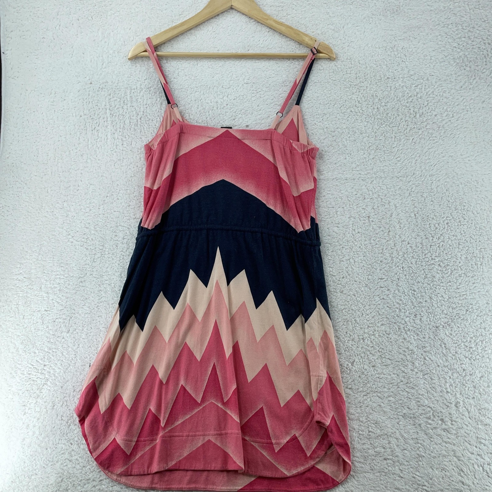 Marc By Marc Jacobs Sundress Women Small Pink Chevron Tie Waist Adjustable Waist