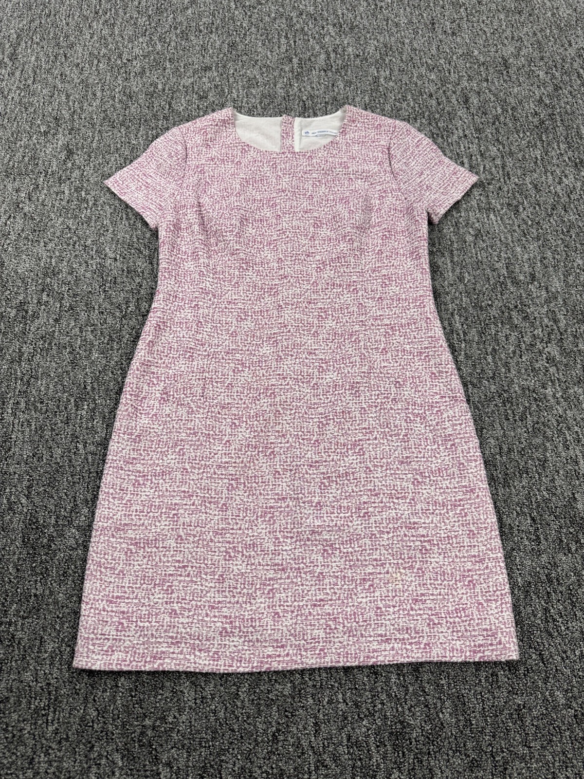 Southern Tide Dress Women 12 Pink Tweed Cap Sleeve Mid Sheath Shift Summer Boho