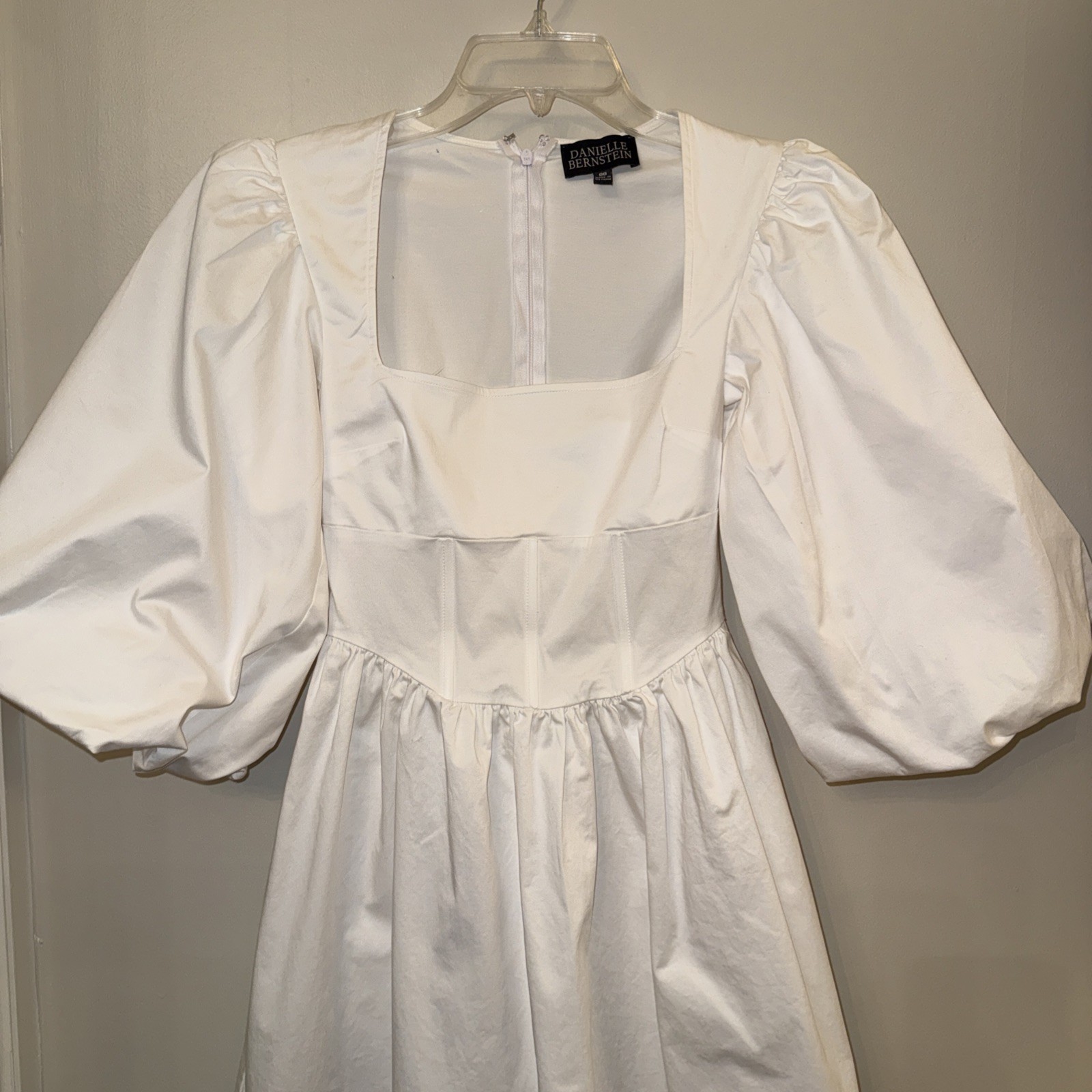 Danielle Bernstein WeWoreWhat white cotton corset panel mini dress size 00