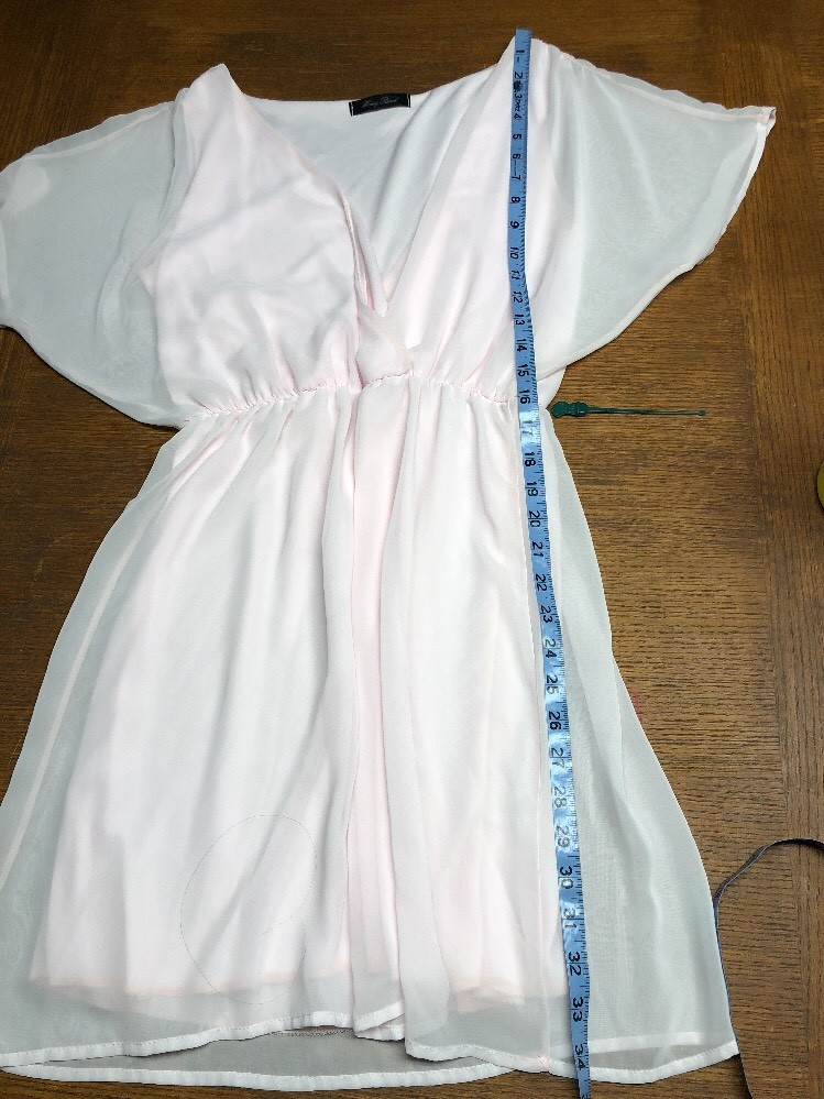 Honey Punch Light Blush Pink cross over V neck Dress size S