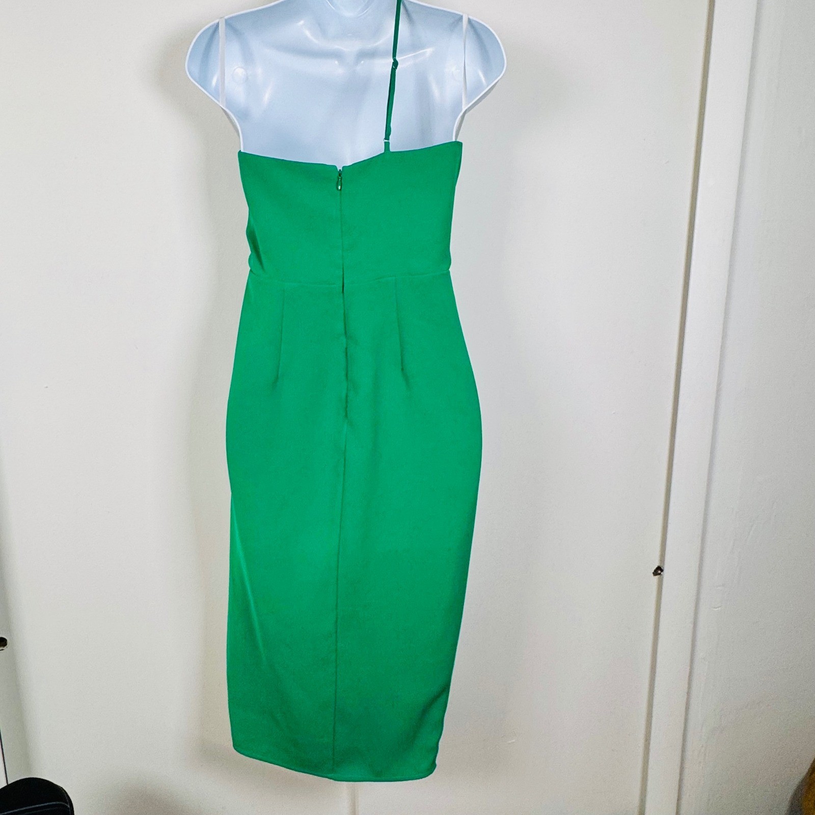 Lovers + Friends Lazo Green One Shoulder Midi Dress Slit XS Cocktail Formal