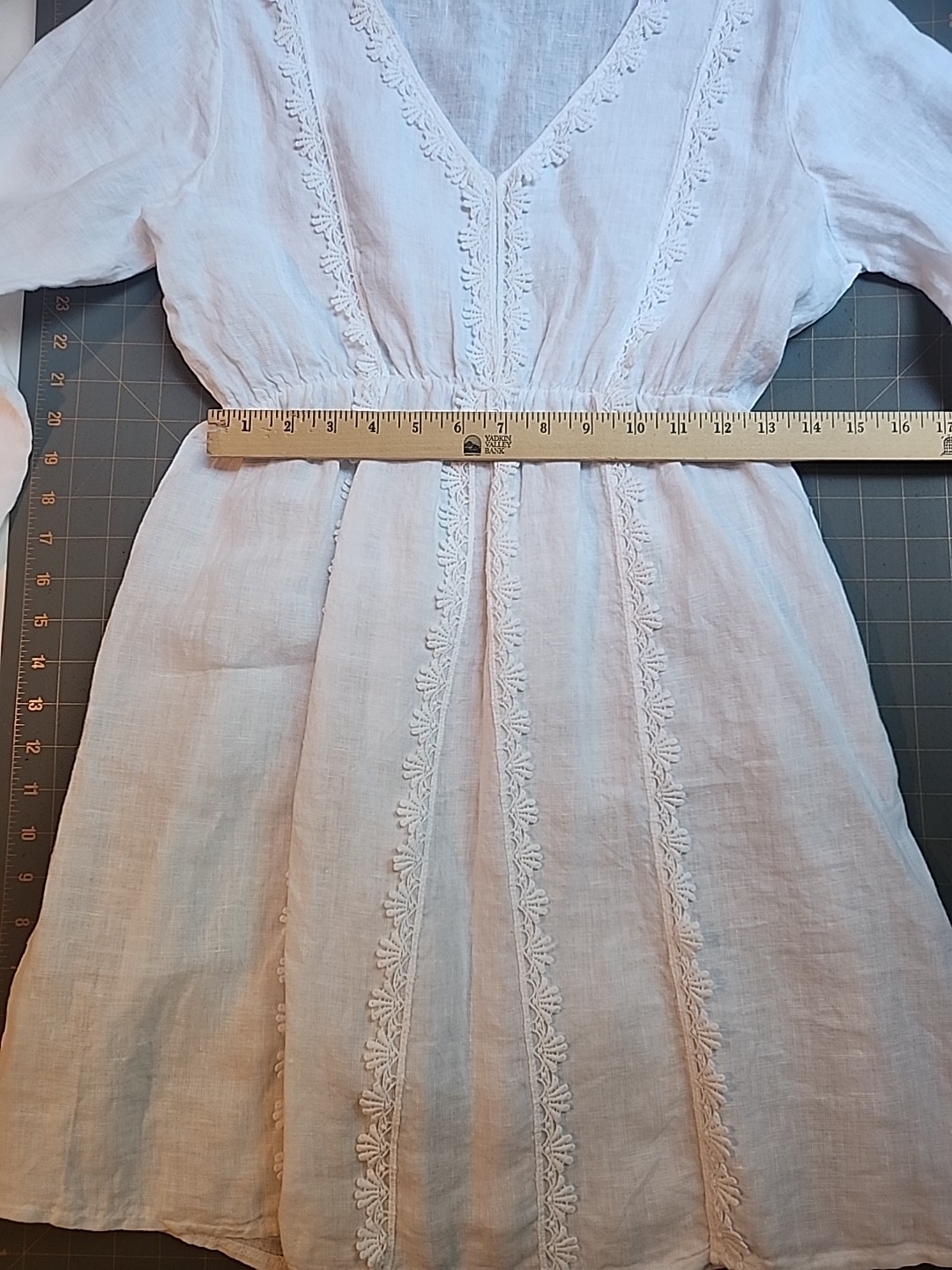 Valentina Naldi Dress White Linen Beach Cover Vacation Short MED Made in Italy