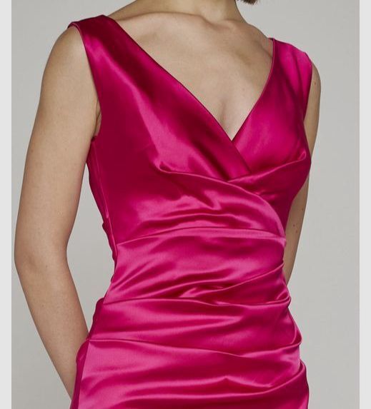 $1550 Talbot Runhof Women’s Pink Stretch Satin Duchesse Dress Size D 34/ US 4