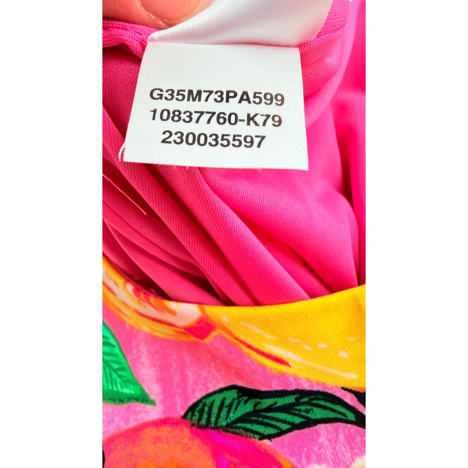 Pappagallo Pink Citrus Fruit Print Sleeveless Shift Dress G35M73PA599 Womens S