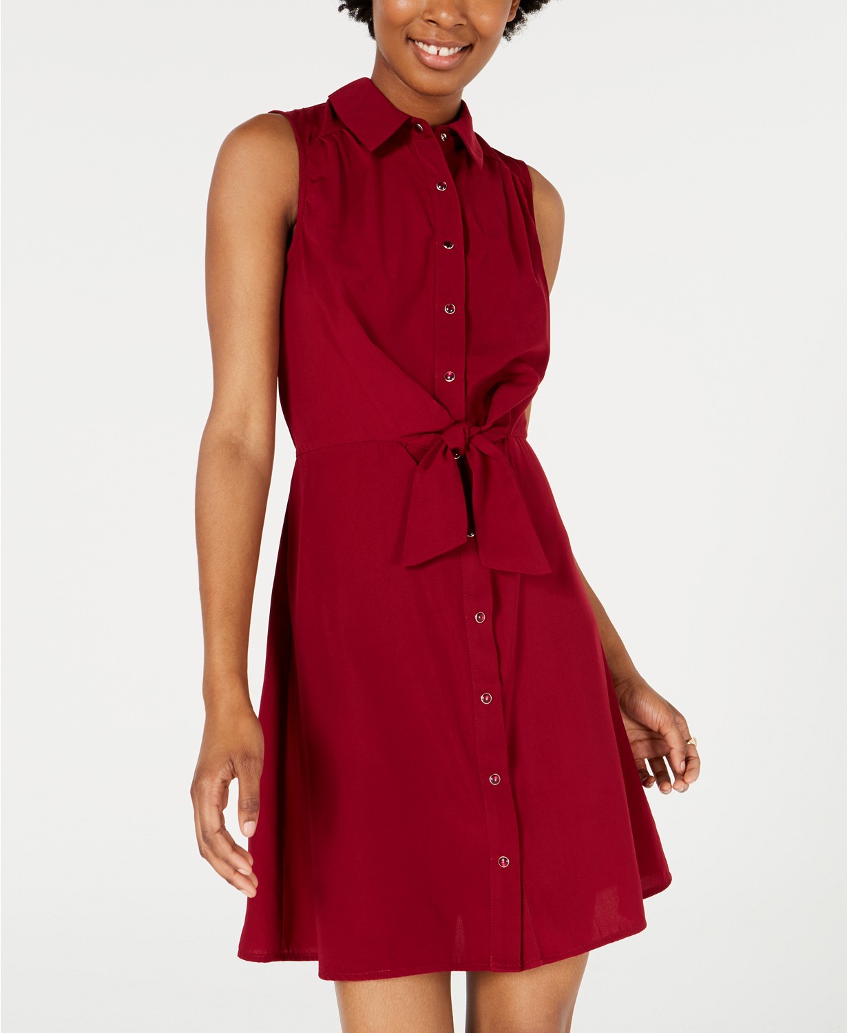 Be Bop Juniors Tie-Front Shirt Dress Size M