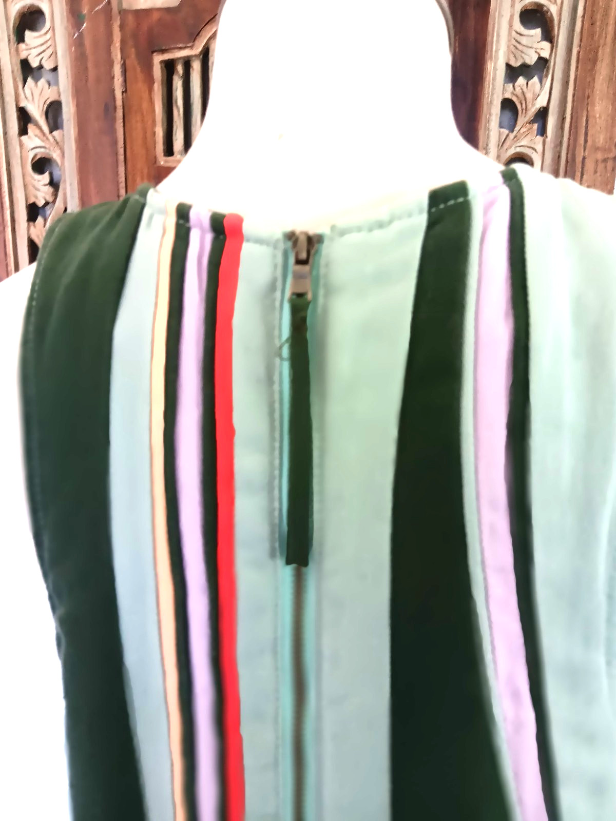 Maeve Anthropologie Pieced Stripe Heavy Cotton Linen Dress Small