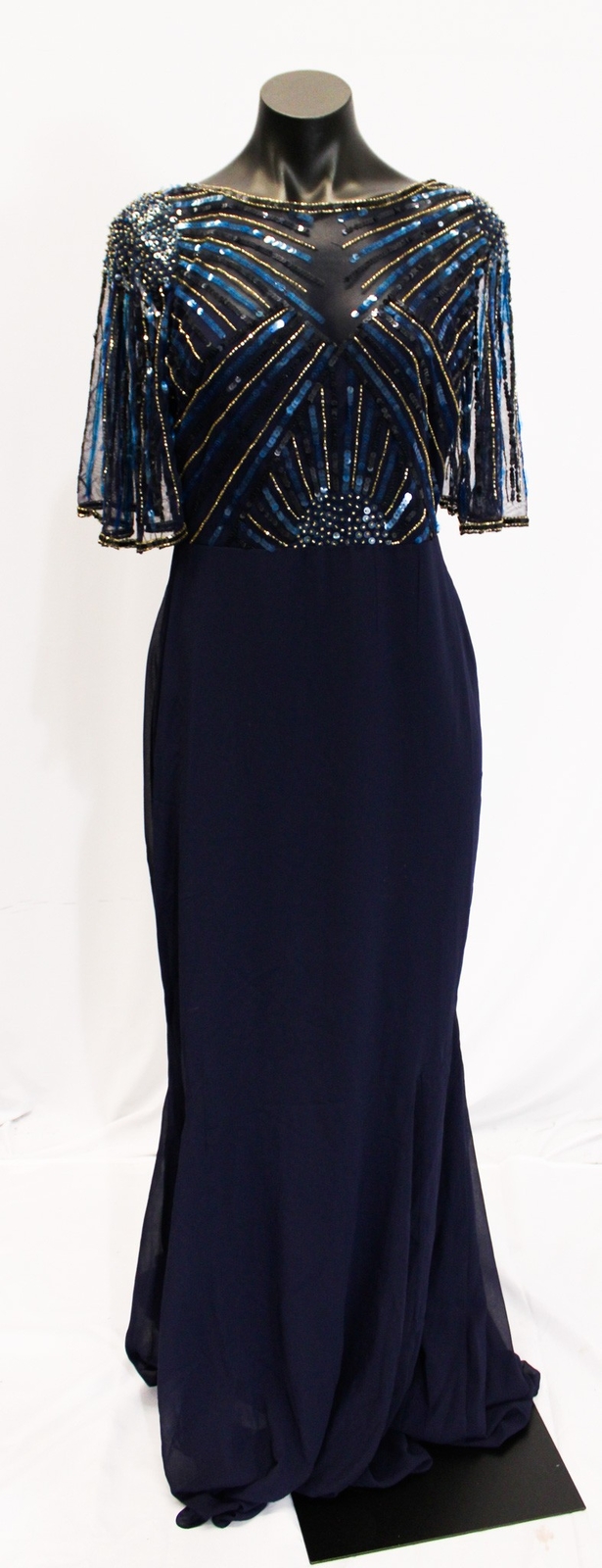 Virgos Lounge Women’s Embellished Donatella Long Dress BE5 Navy Size 10 (US 6)