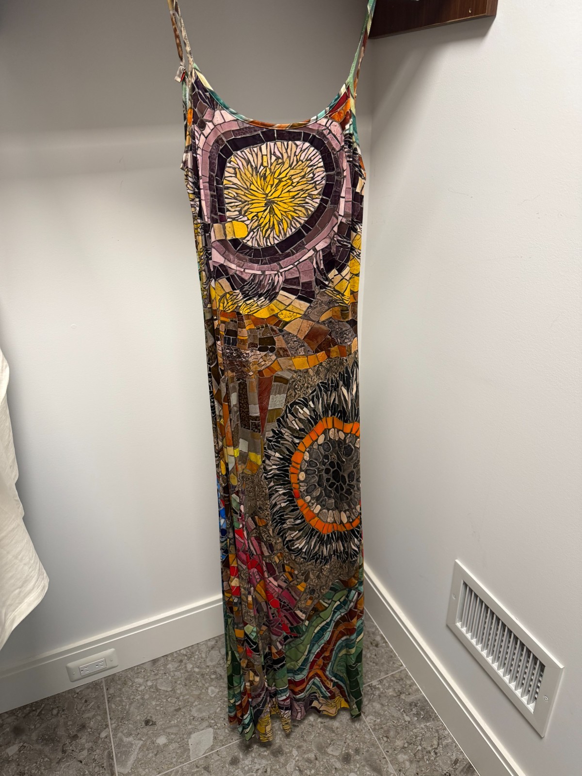 Monica Sarti Vibrant Mosaic Pattern Long Dress Size:Small