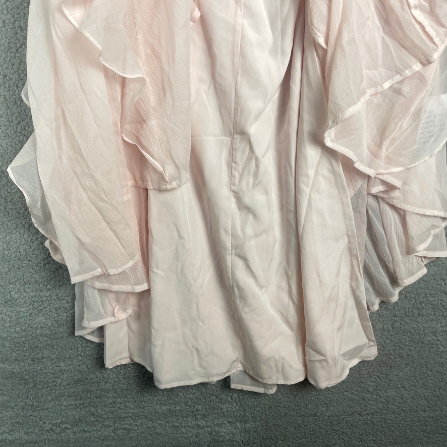 Asos Design Women’s US 6 Pink 100% Polyester Bridemaids Flutter Sleeve Dress