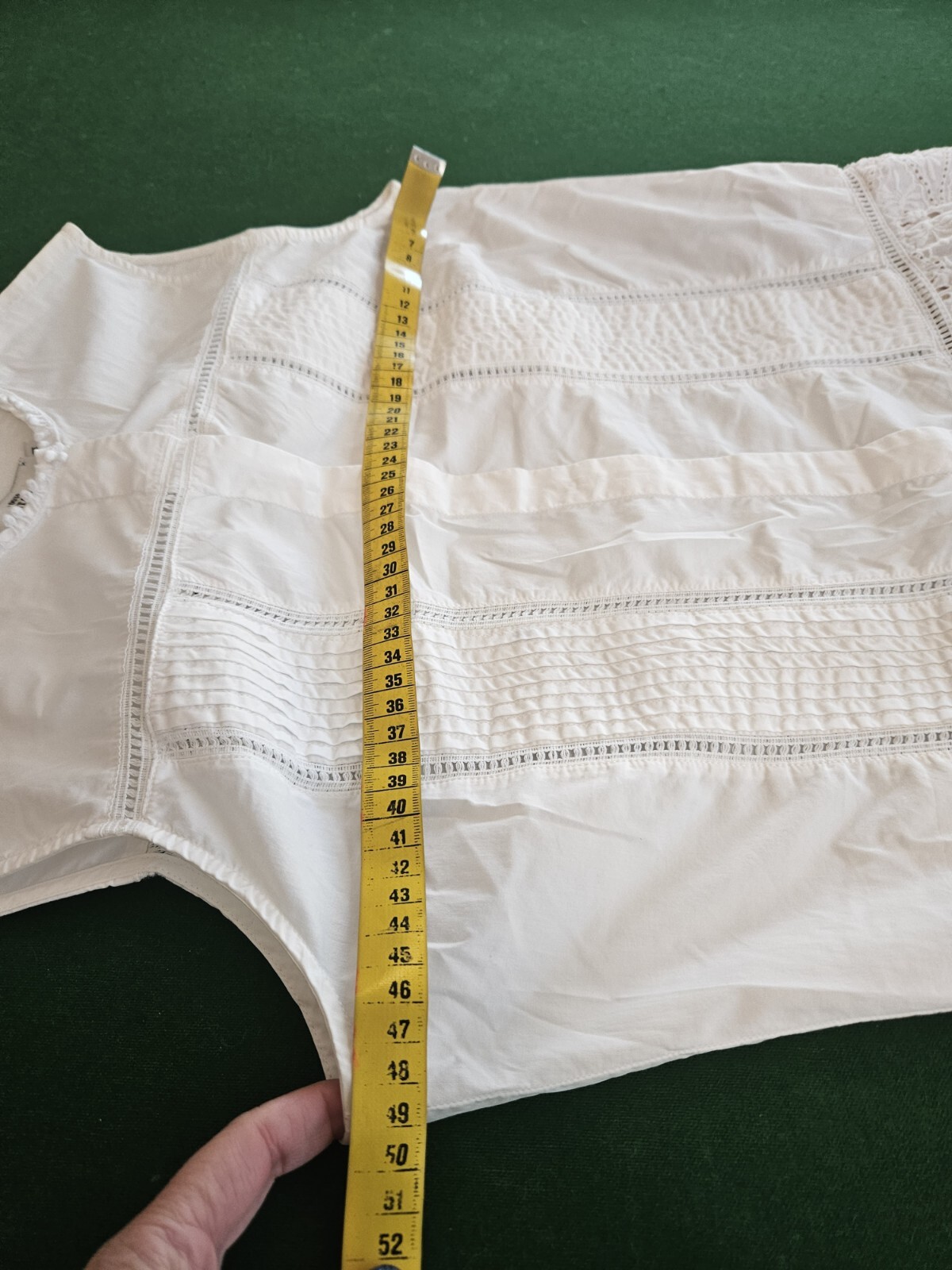 0039 Italy White Cotton Dress Lace Sleeveless Victorian infused Size M