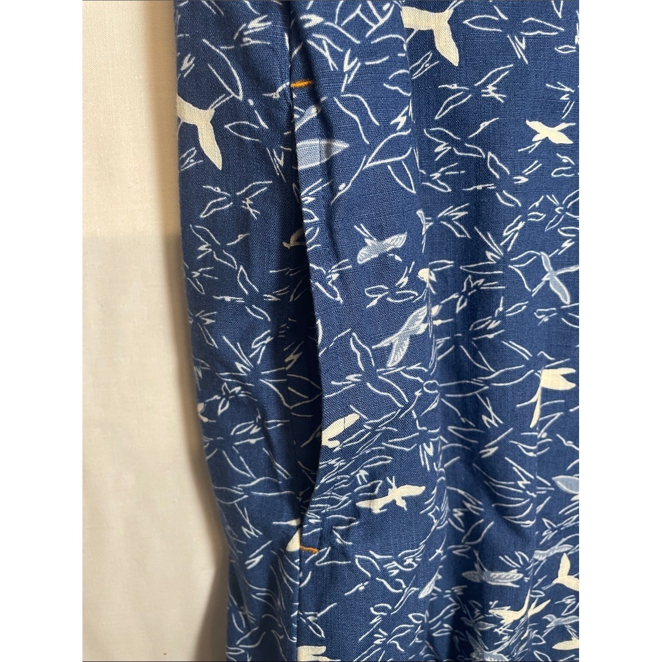 LL Bean Quality 💯 Cotton Shirt dress Navy Birds luxury preppy East coast XS