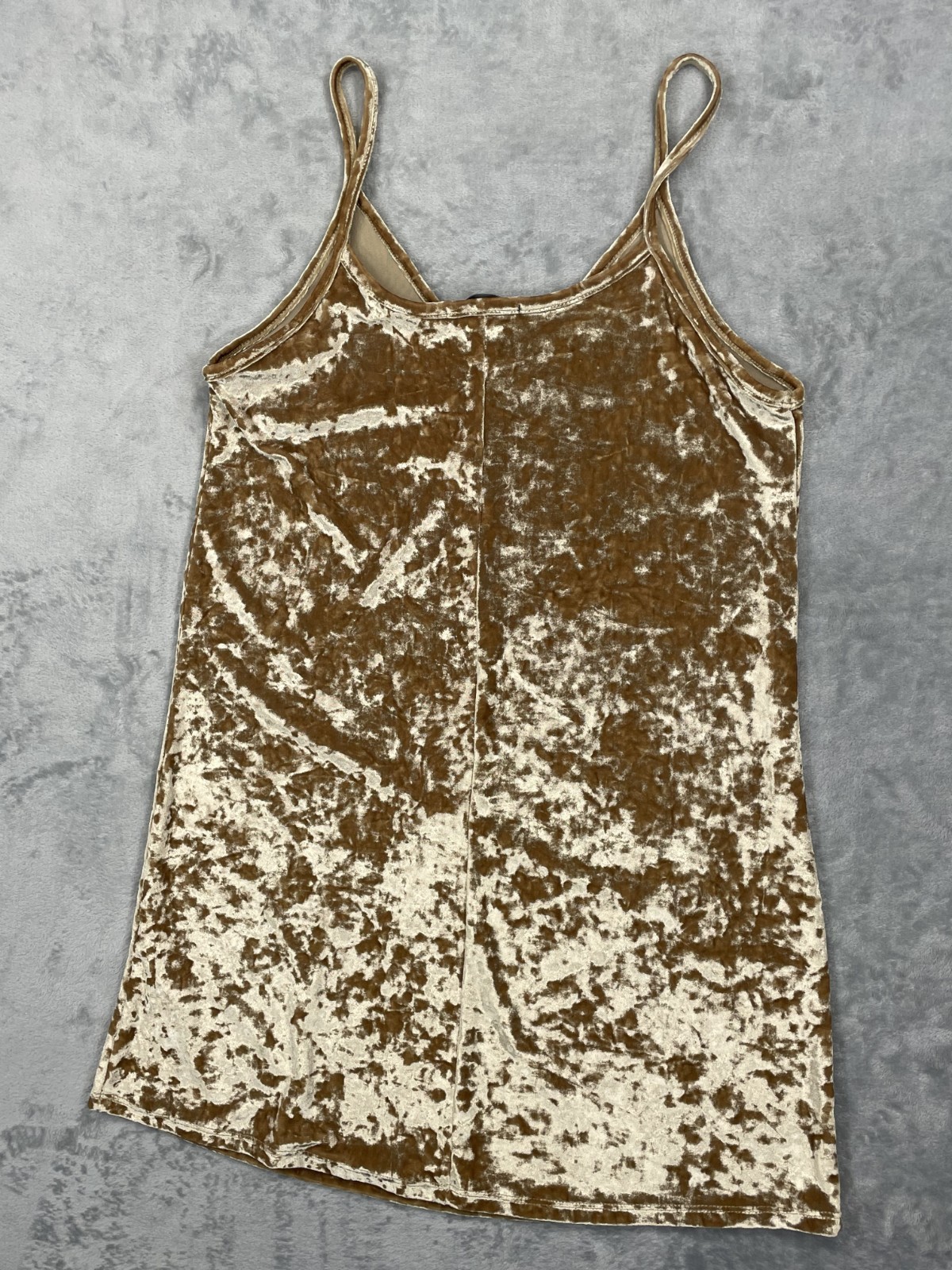 NWT Crushed Velvet Small Yellow Gold Dress | Shimmer Metallic Cocktail Party