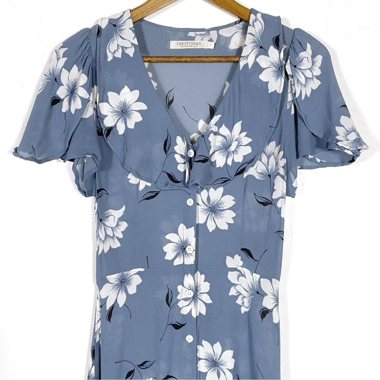 Christy Dawn The Daisy Ruffle Midi Dress Floral Mist Women’s S