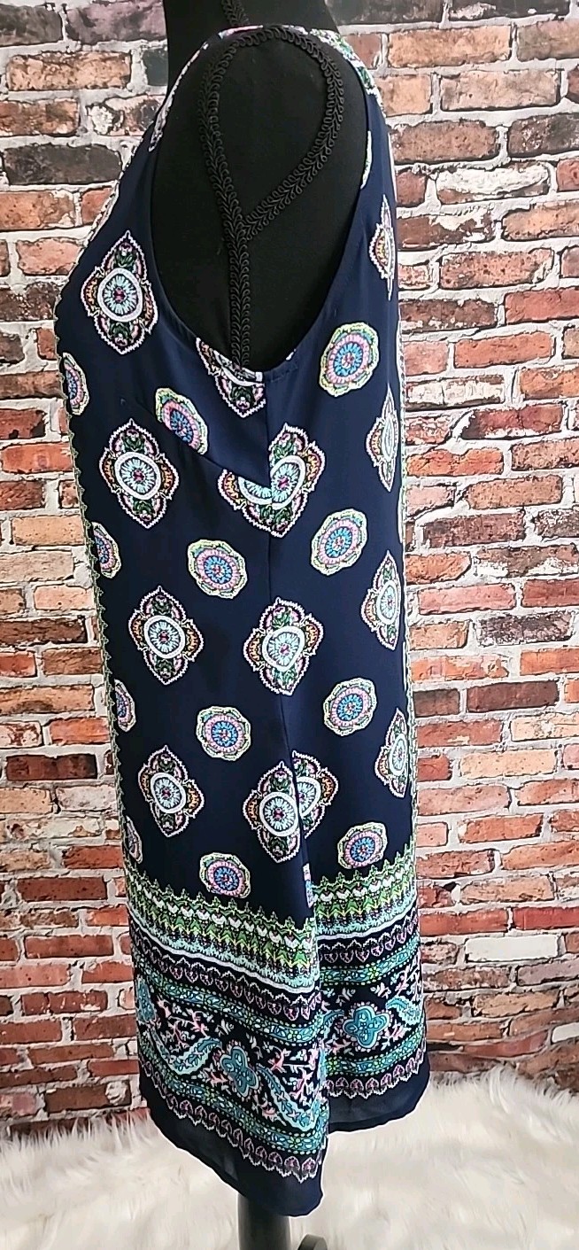 Wedding Guest Midi Dress 4 Boho Artisan NY Shift Mod Bohemian Sleeveless Retro