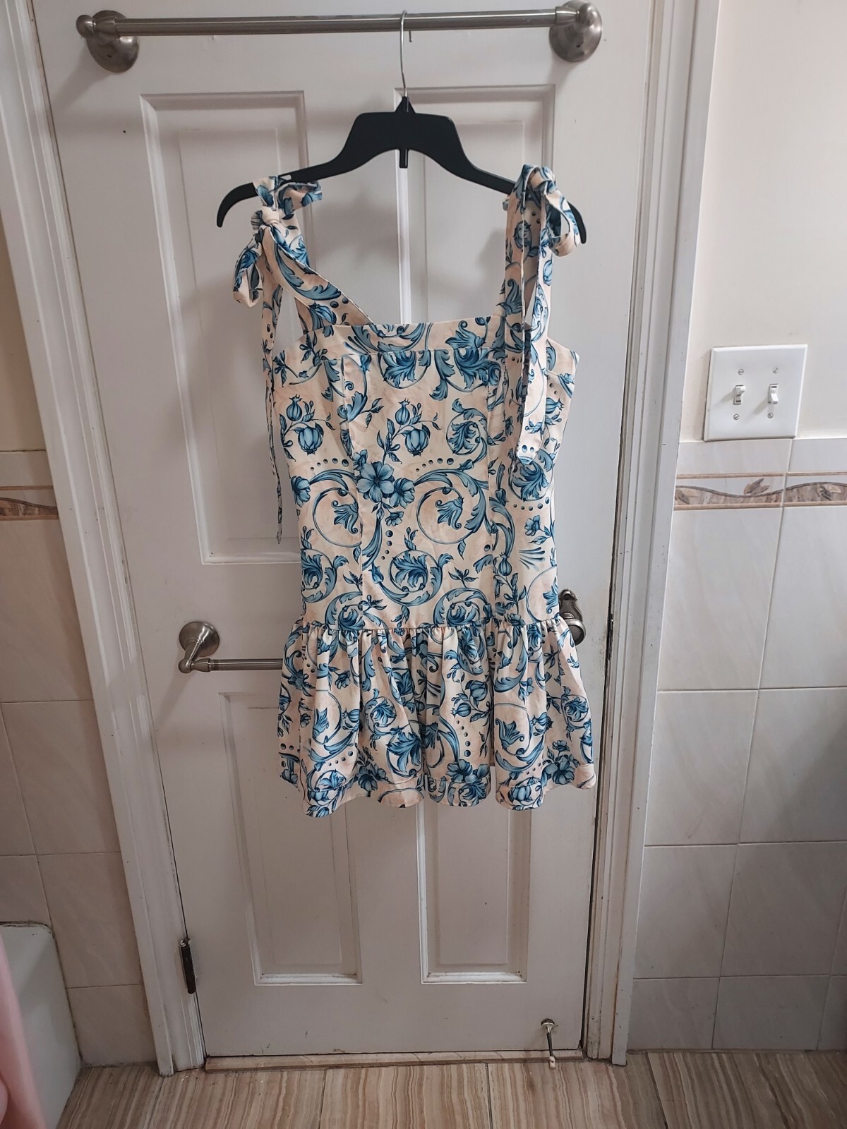 Agua Bendita Blue Floral Joaquina Dress Size Small