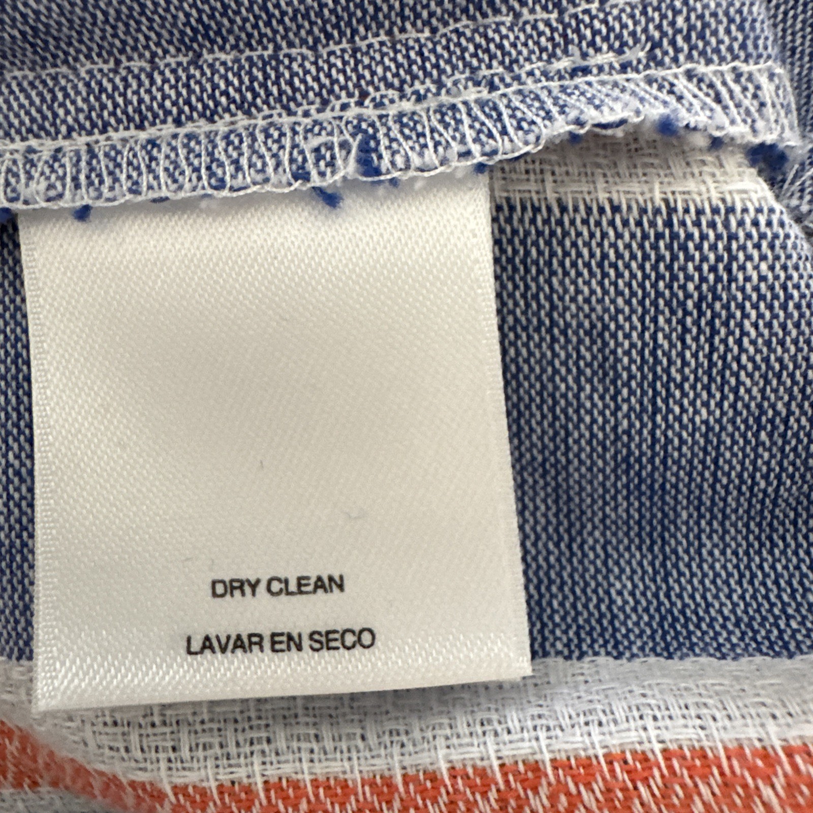 Nine West Blue Orange White Stripe Denim Print Sunkiss Sundress Women’s Size 8