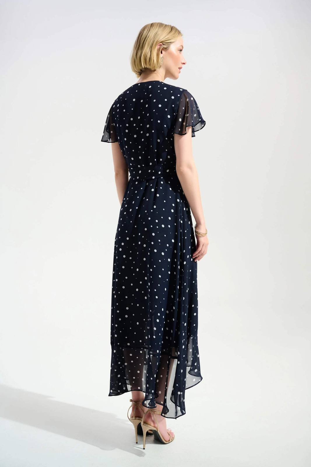 Joseph Ribkoff Printed Chiffon High Low Wrap Dress 261739
