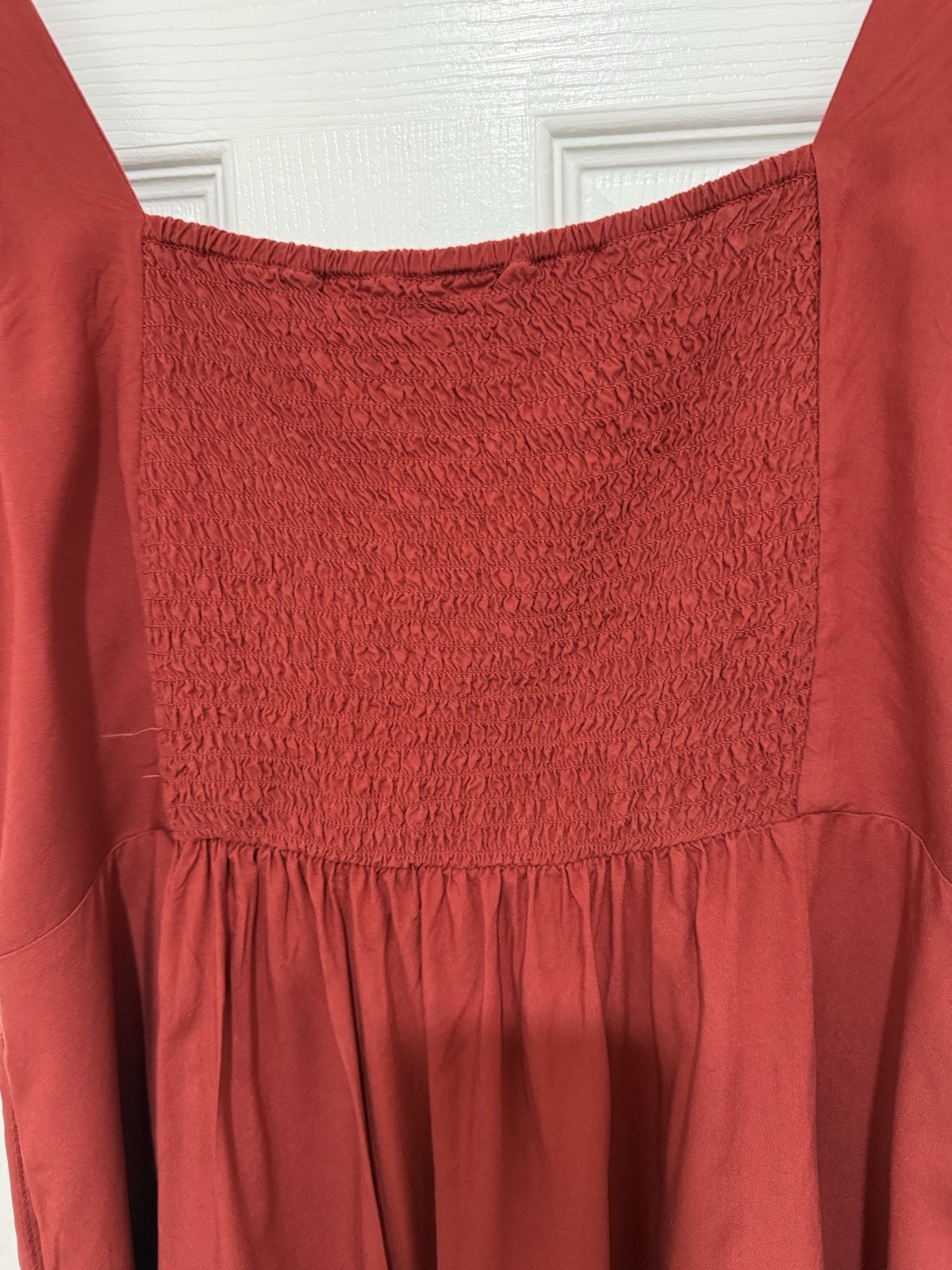 OLD NAVY Women’s Flame Scarlet Red Sleeveless Smocked Bodice Tank Mini Dress SZL