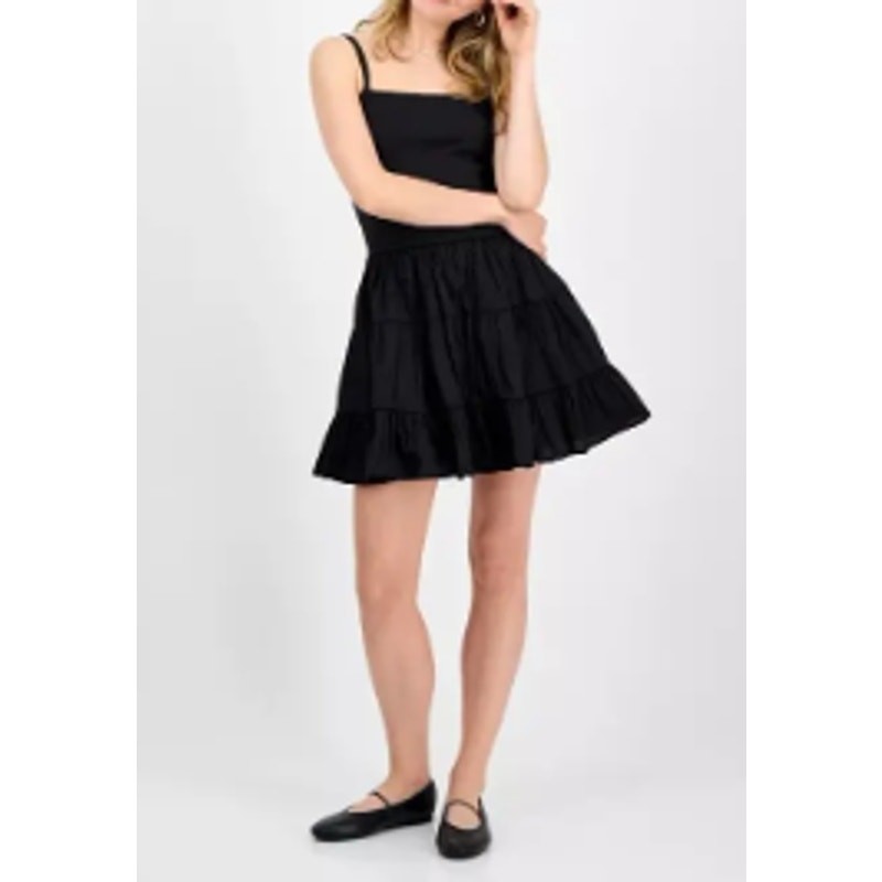 Madden Girl Juniors’ Poplin Tier Mini Dress Size M