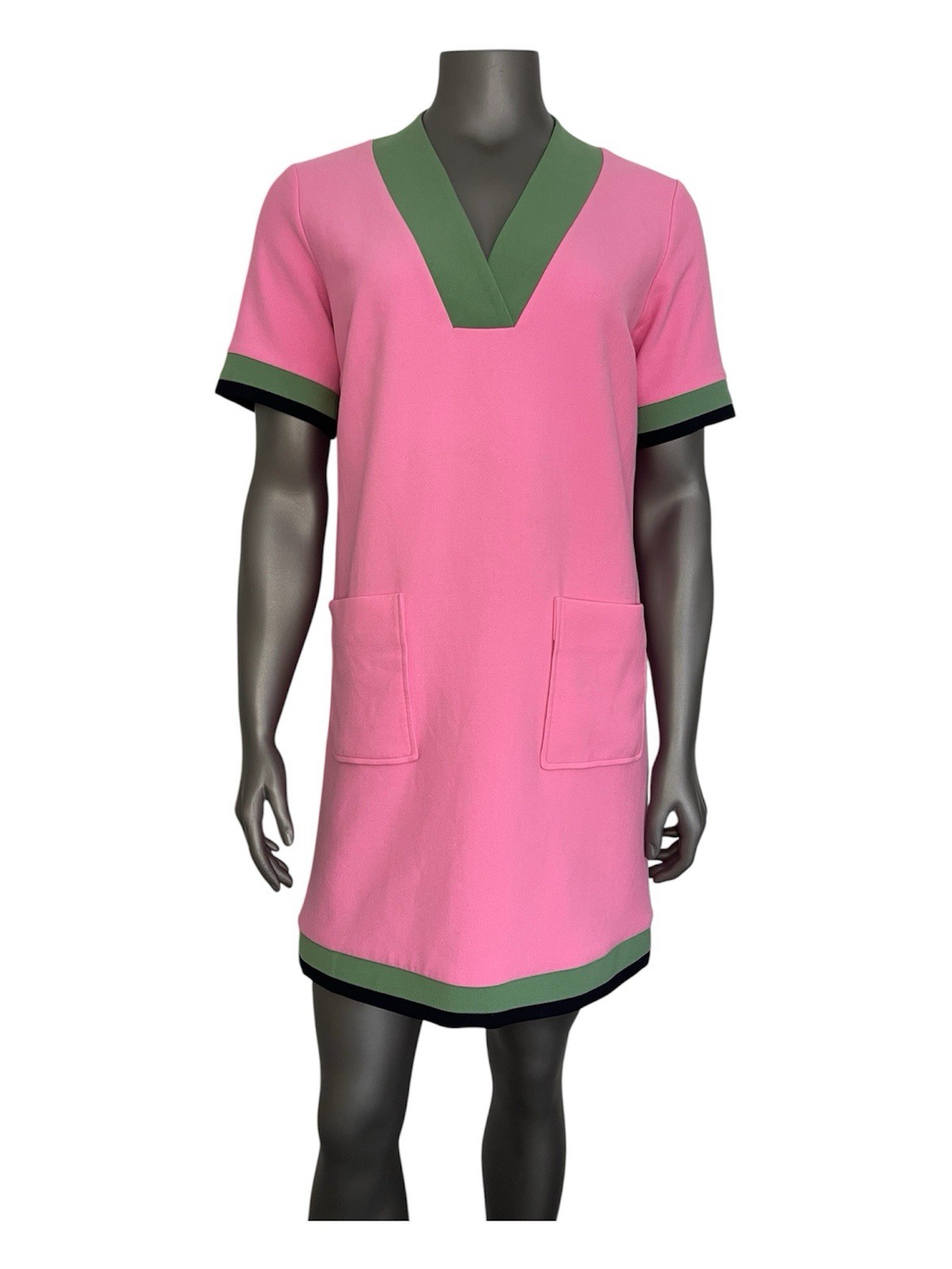 Tara Jarmon Dress Women’s 6 38 Reowa Pink Short V Neck Mini Italian Pockets