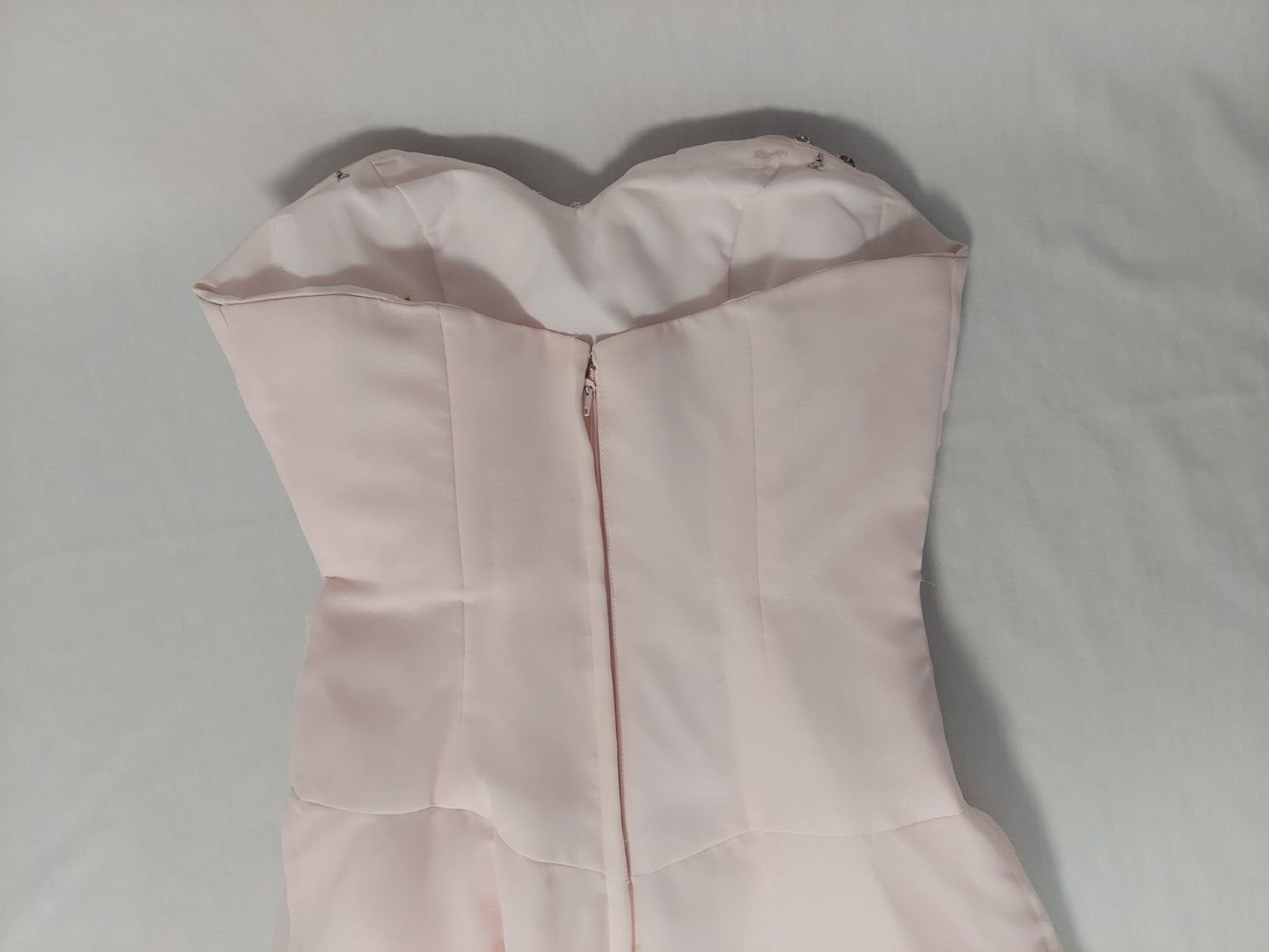 Mori Lee By Madeline Gardner Light Pink With Pearls Long Formal Dress, Size 3/4