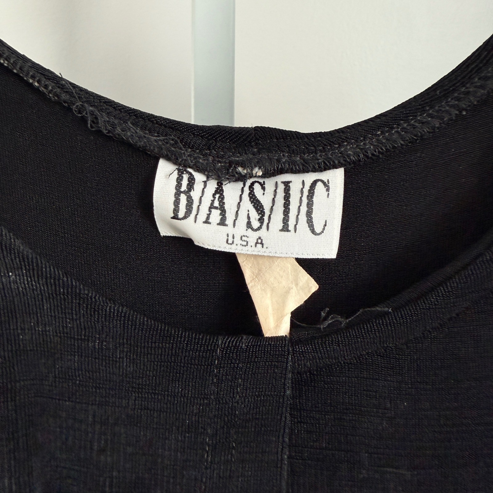 VTG BASIC USA sz M Black Long Sleeve Ruffle Neck Maxi Dress Witchy Whimsygoth