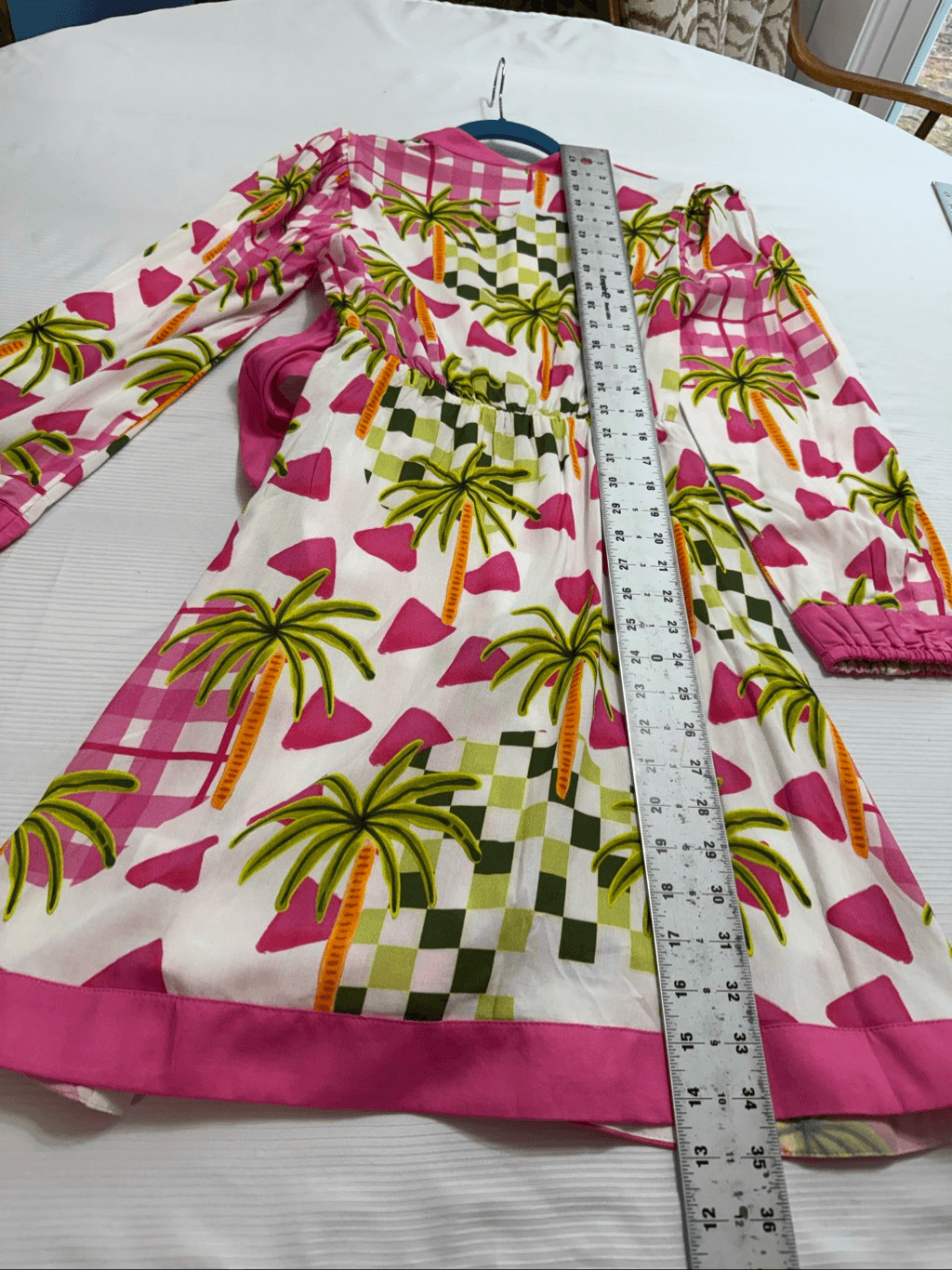 NWT Celina Moon Lomg Sleeve Palm Print Wrap Mini Dress Size XS New