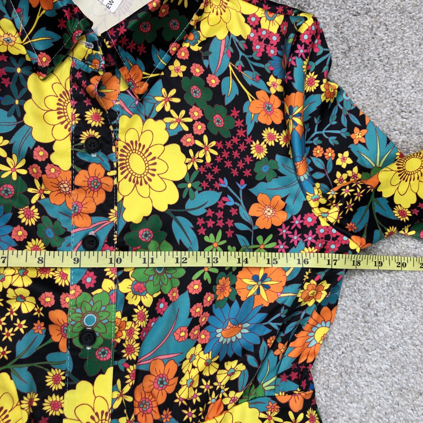 Love Harmony Dress Women Medium Mini Groovy Flower Power Floral Hippie Sz M