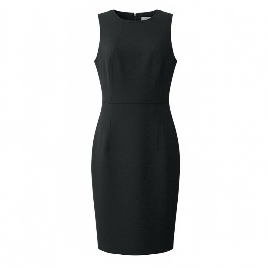 LOFT Sheath Shift Dress Size 6 Black Textured Thick Knit Sleeveless Seamed 70026