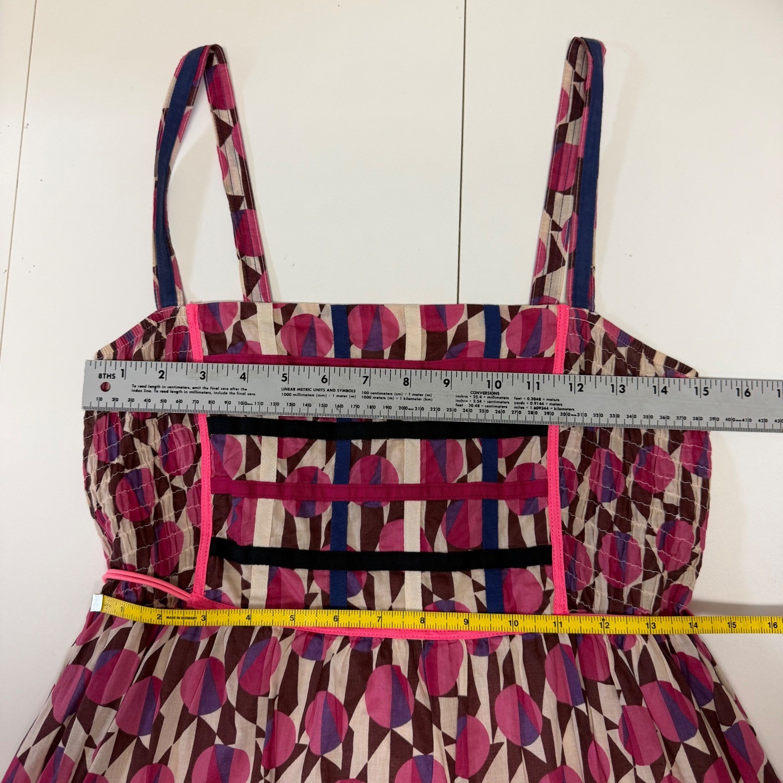 Free People Womens Pink Geometric Polka Dot Smocked Cotton Sundress Size 6