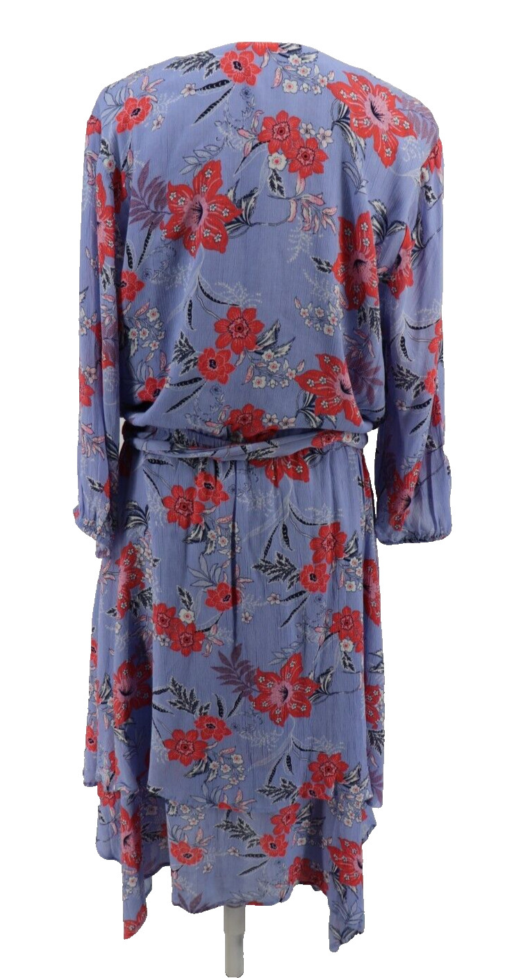 J Jill Midi Floral Belted Dress Women Size XL Petite Tropical 3/4 Sleeve PXL New