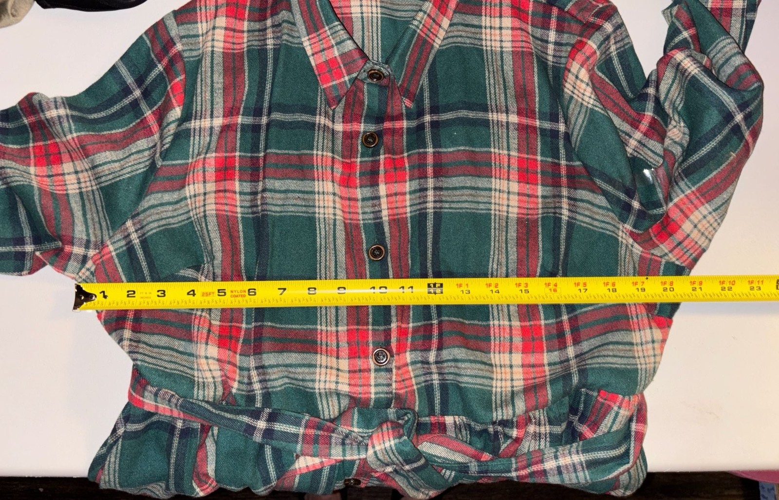BloomChic Plaid Button Detail Pocket Belted Arc Hem Shirt Dress
