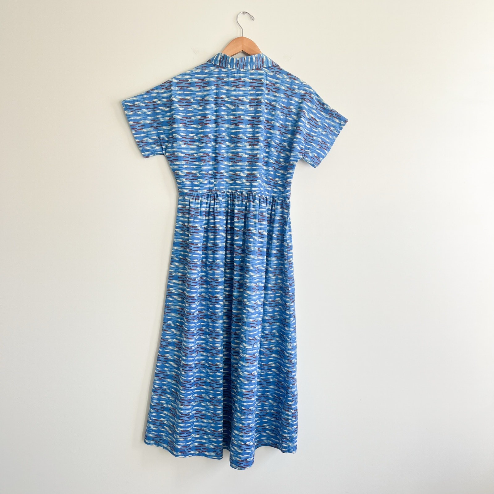 Olivia by Livro Lakelyn Midi Button Down Patch Pocket Dress in Flask Blue Small