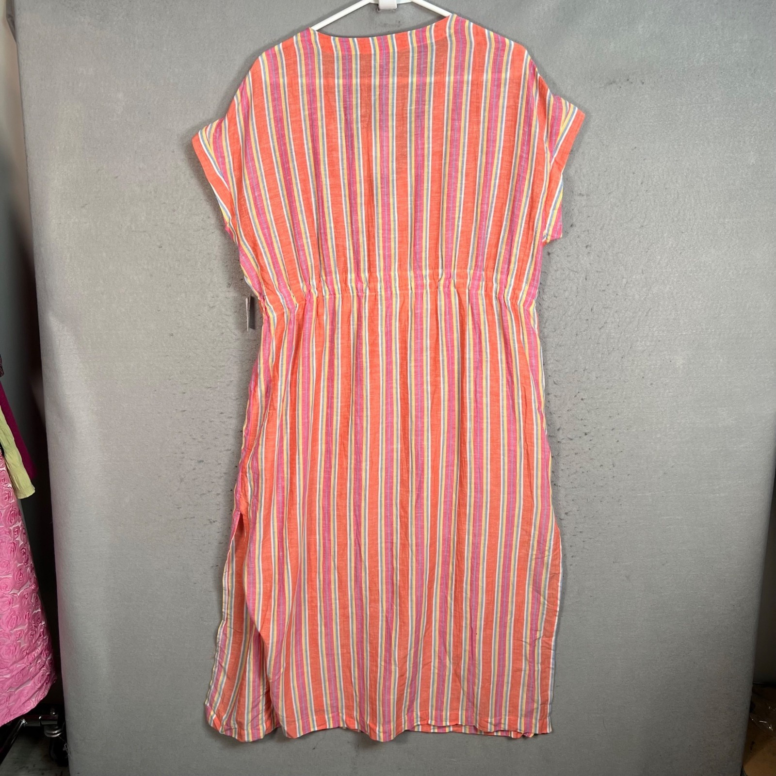 Love By Gap Womens XS Striped Multicolor Midi Dress Cotton/Modal Blend NEW!
