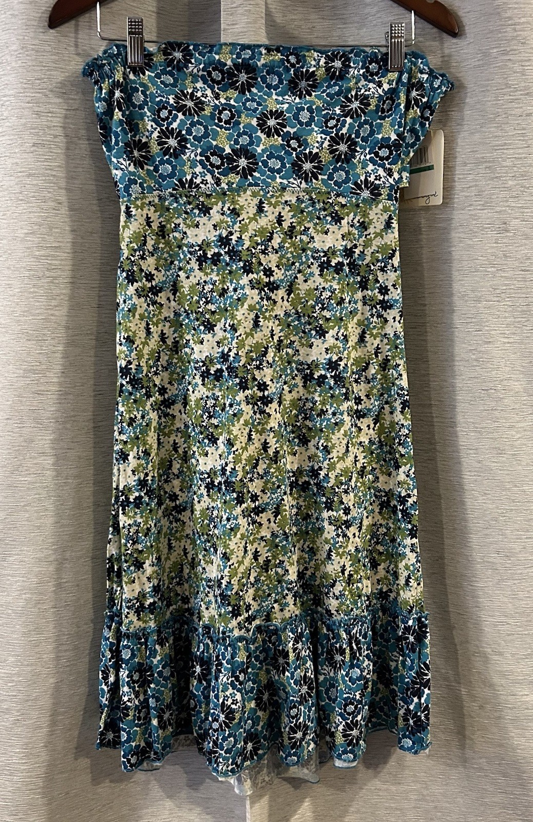 Energie Dress Junior L Multicolor Sleeveless Tube Top Mini Cotton Floral NWT