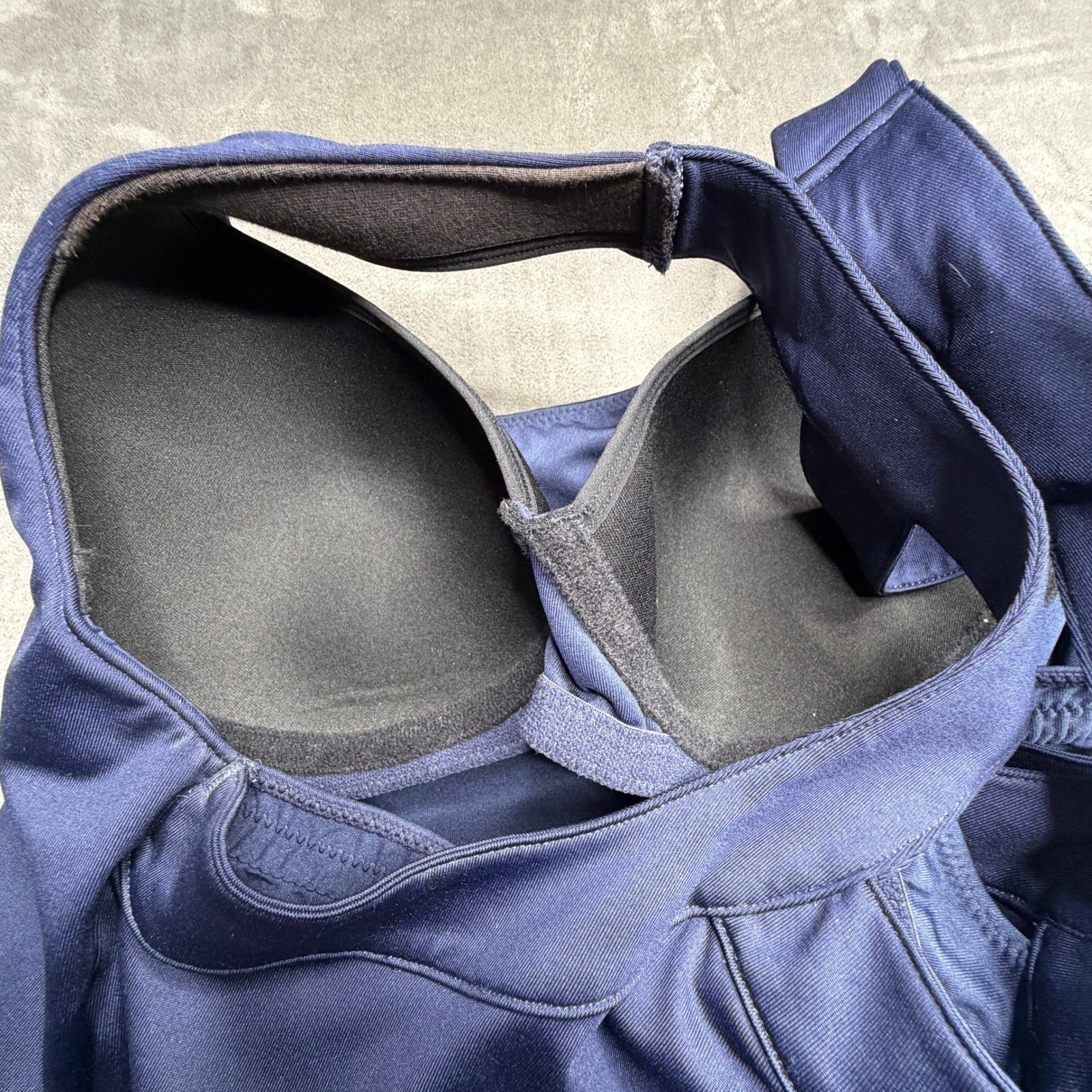 Athleta Exercise Dress Womens Medium Navy Blue Racerback Built-in Bra Active