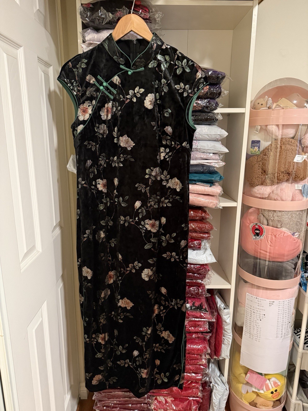 A35 2026 New Chinese Style Cheongsam Dress Women’s Vintage Slim Fit Long Qipao E