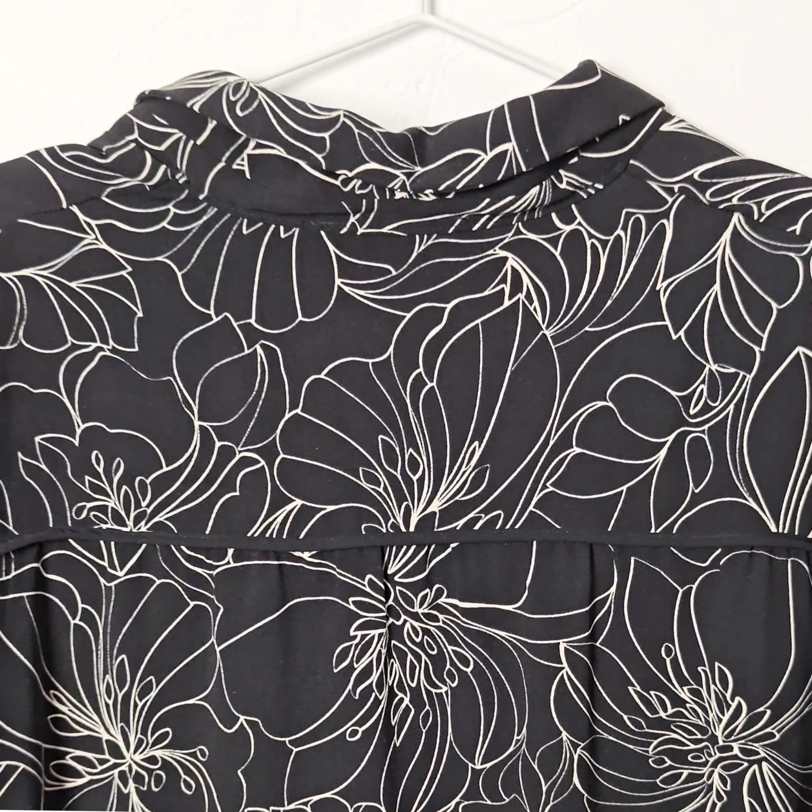 JD Williams Floral Shirt Dress Plus Size 26 Black White Asymmetric High Low